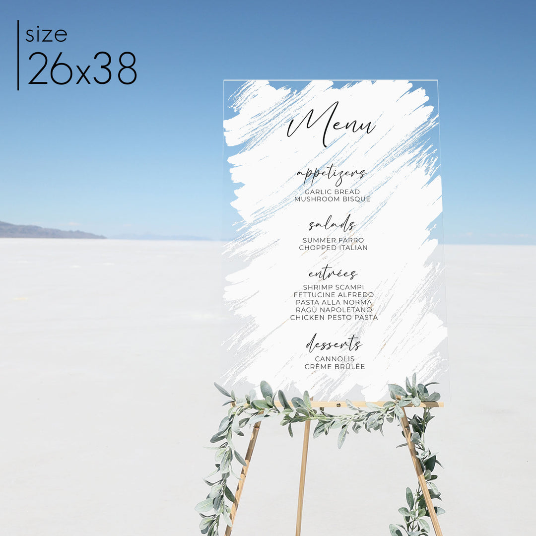 Brushed Acrylic Menu Sign | Vertical Olivia