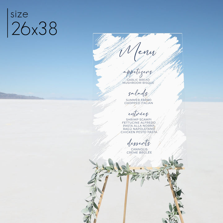 Brushed Acrylic Menu Sign | Vertical Olivia