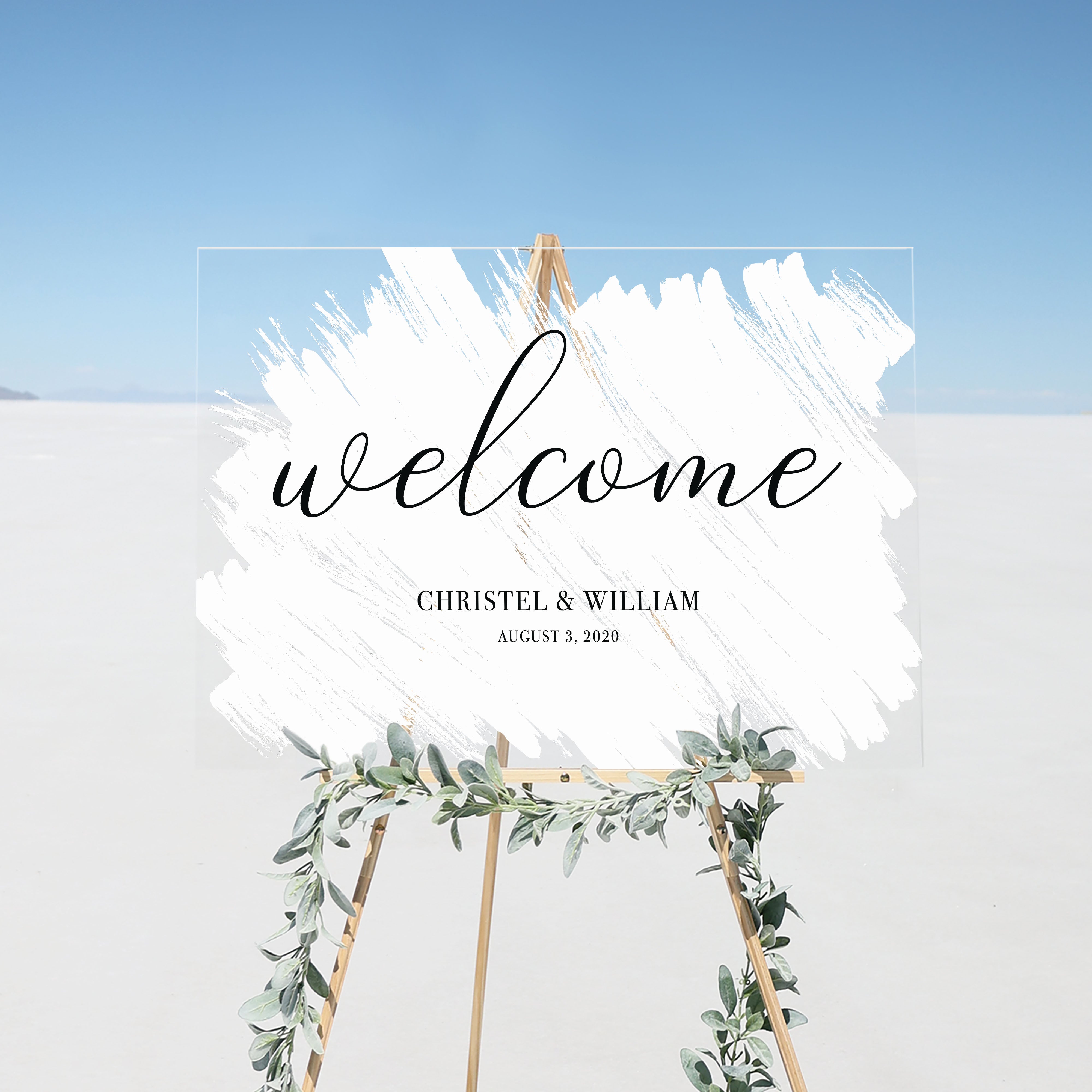 Brushed Acrylic Welcome Sign | Horizontal Brooklyn