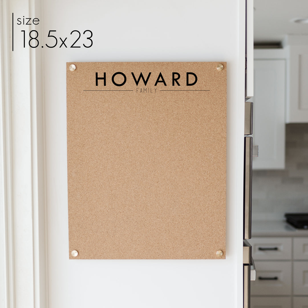 Personalized Corkboard | Vertical Craig