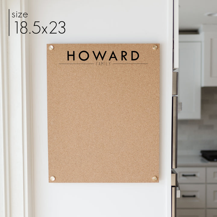 Personalized Corkboard | Vertical Craig