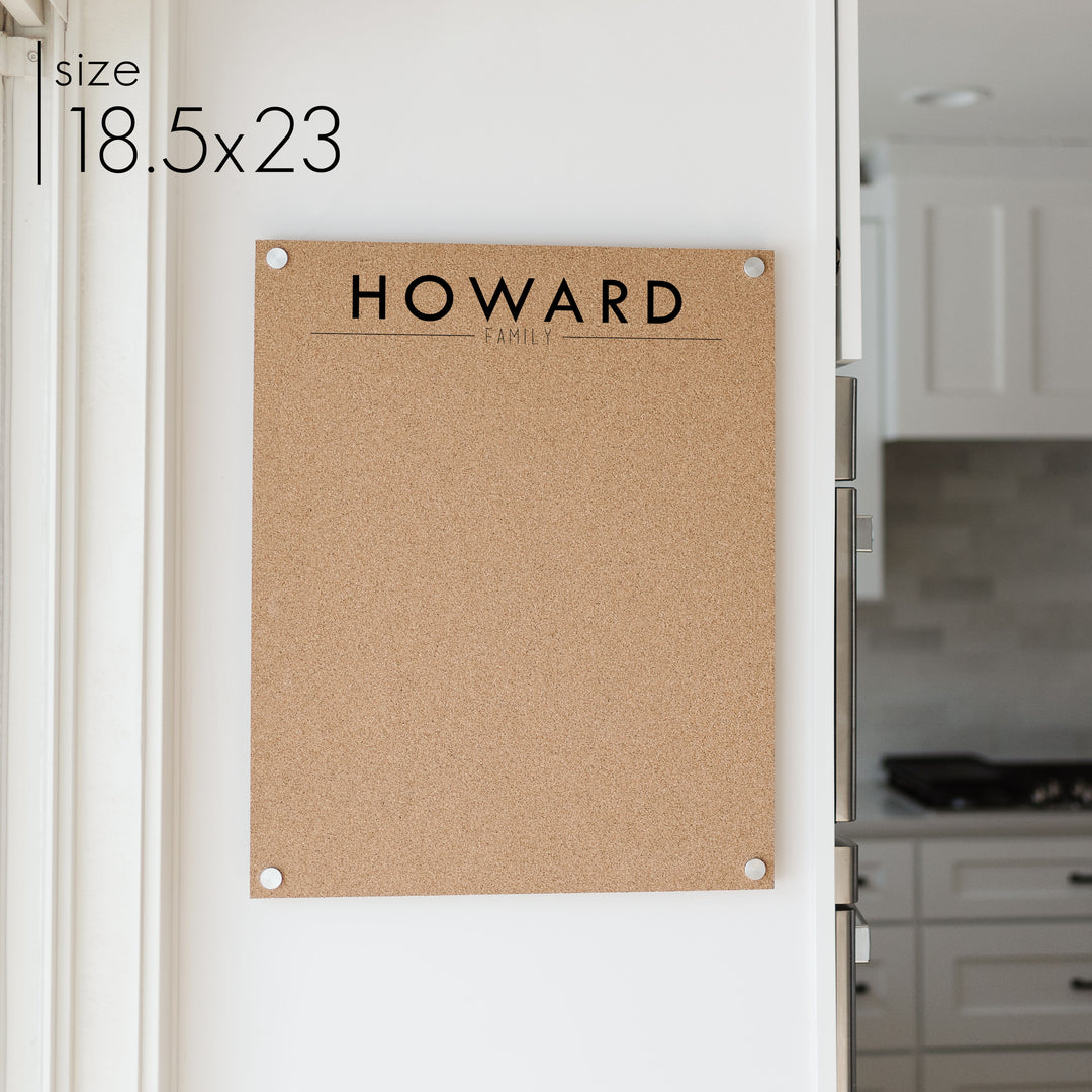 Personalized Corkboard | Vertical Craig