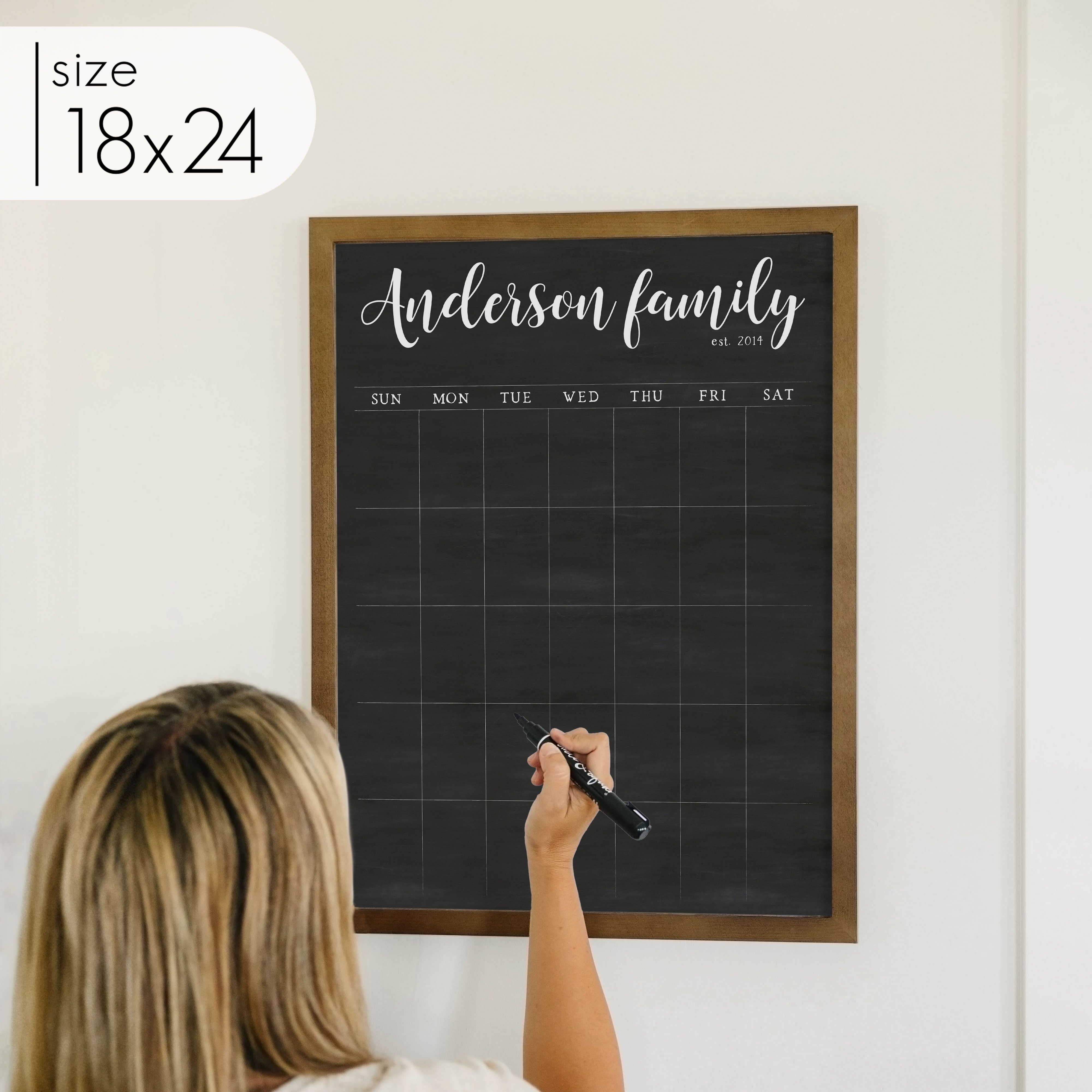 Monthly Framed Chalkboard Calendar | Vertical Perkins