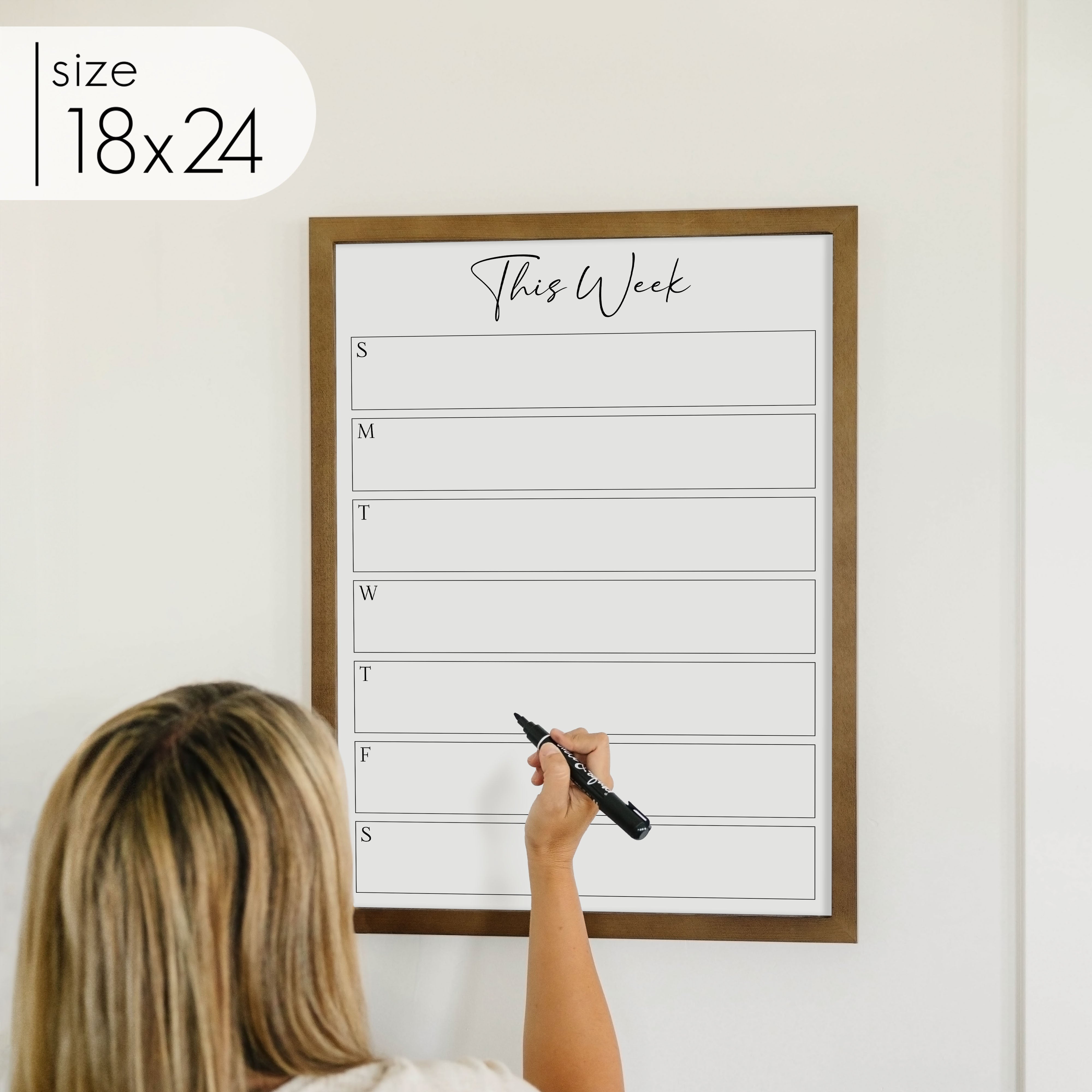 Weekly Framed Whiteboard Calendar | Vertical Pennington