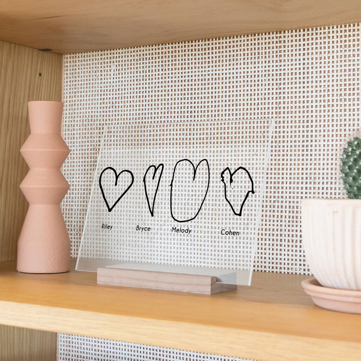 Acrylic Custom Hand-Drawn Heart Art