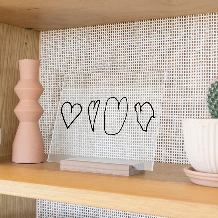 Acrylic Custom Hand-Drawn Heart Art