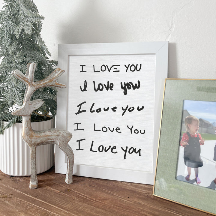 Framed Custom Handwriting ‘I Love You’ Art