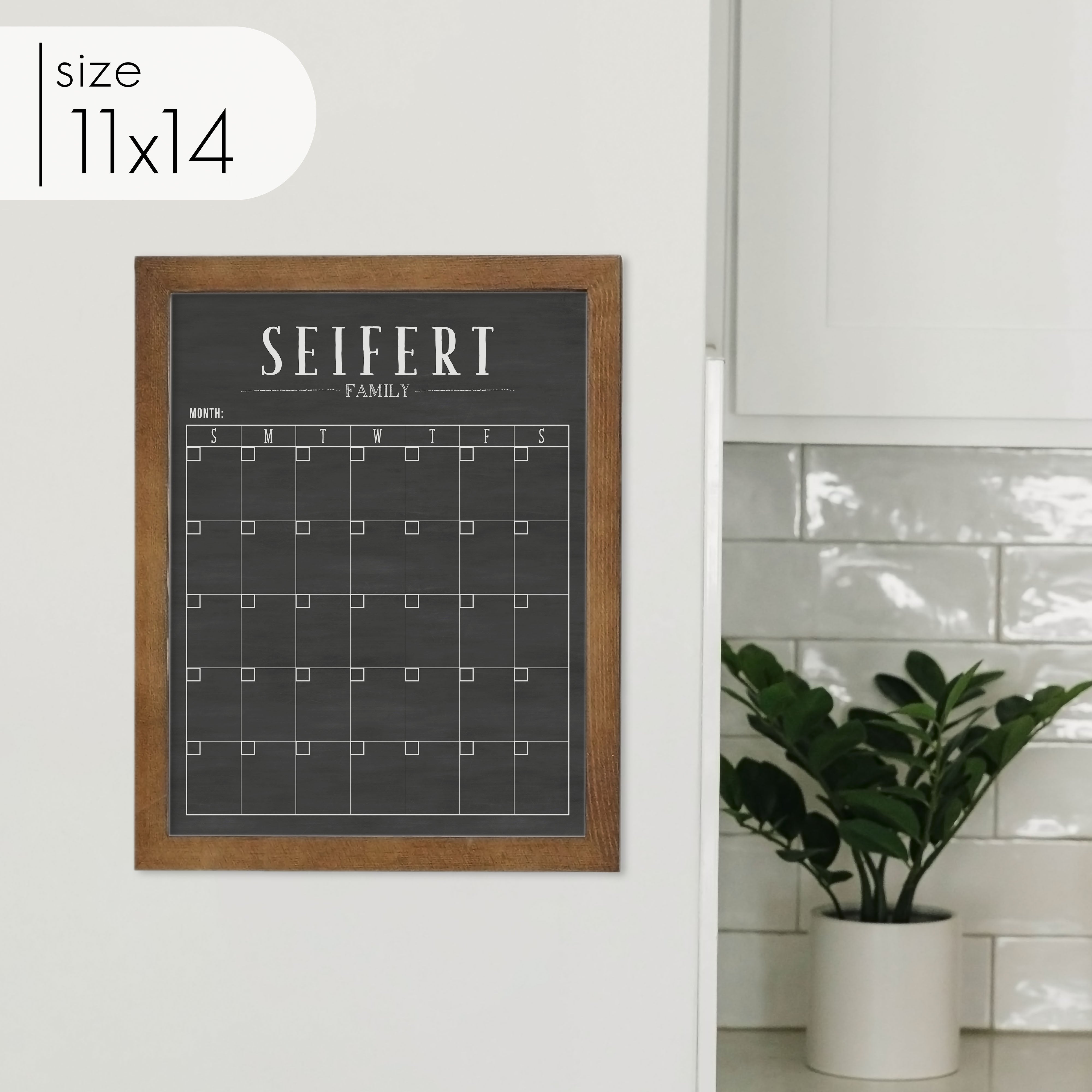 Monthly Framed Chalkboard Calendar | Vertical Swanson