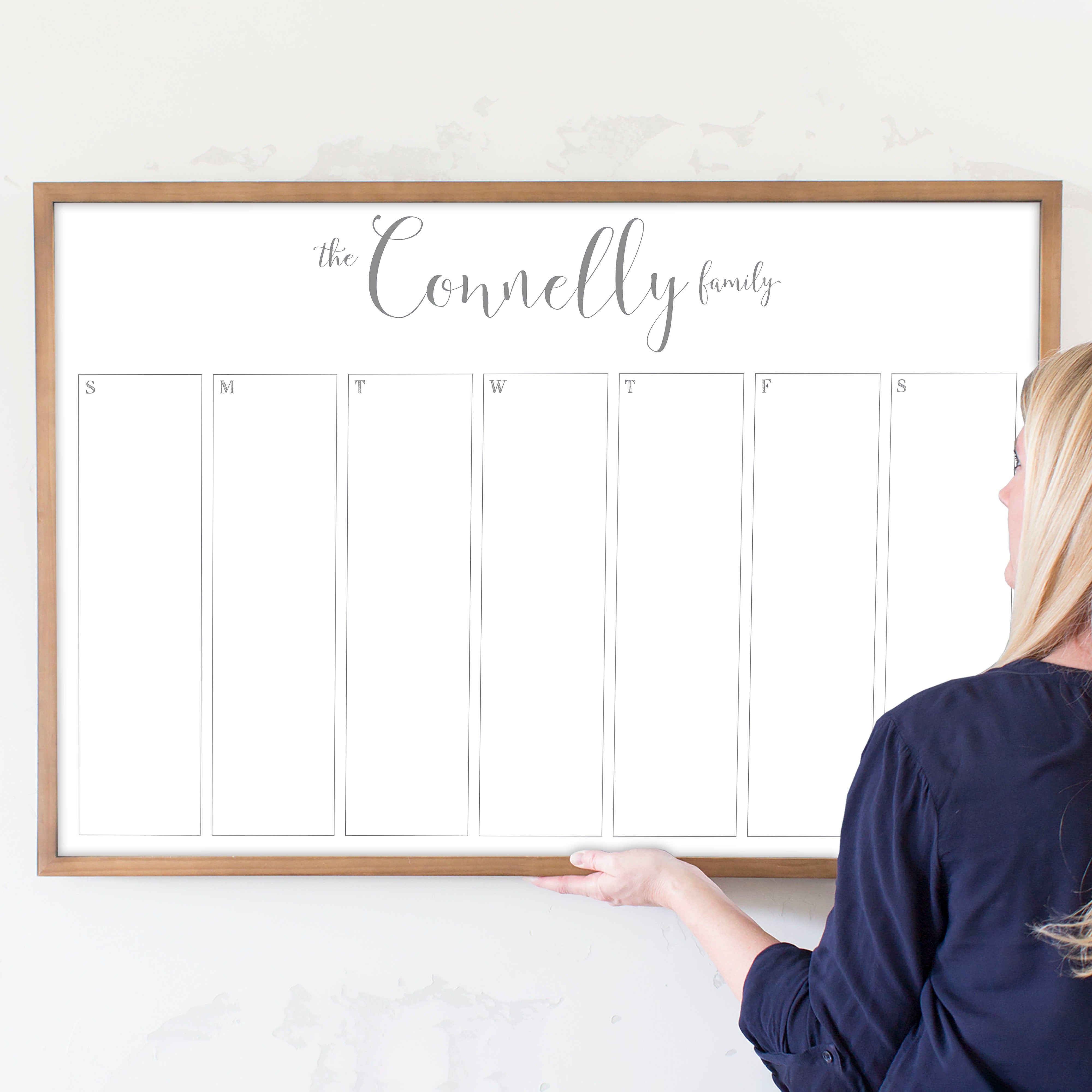 Weekly Framed Whiteboard Calendar | Horizontal Knope