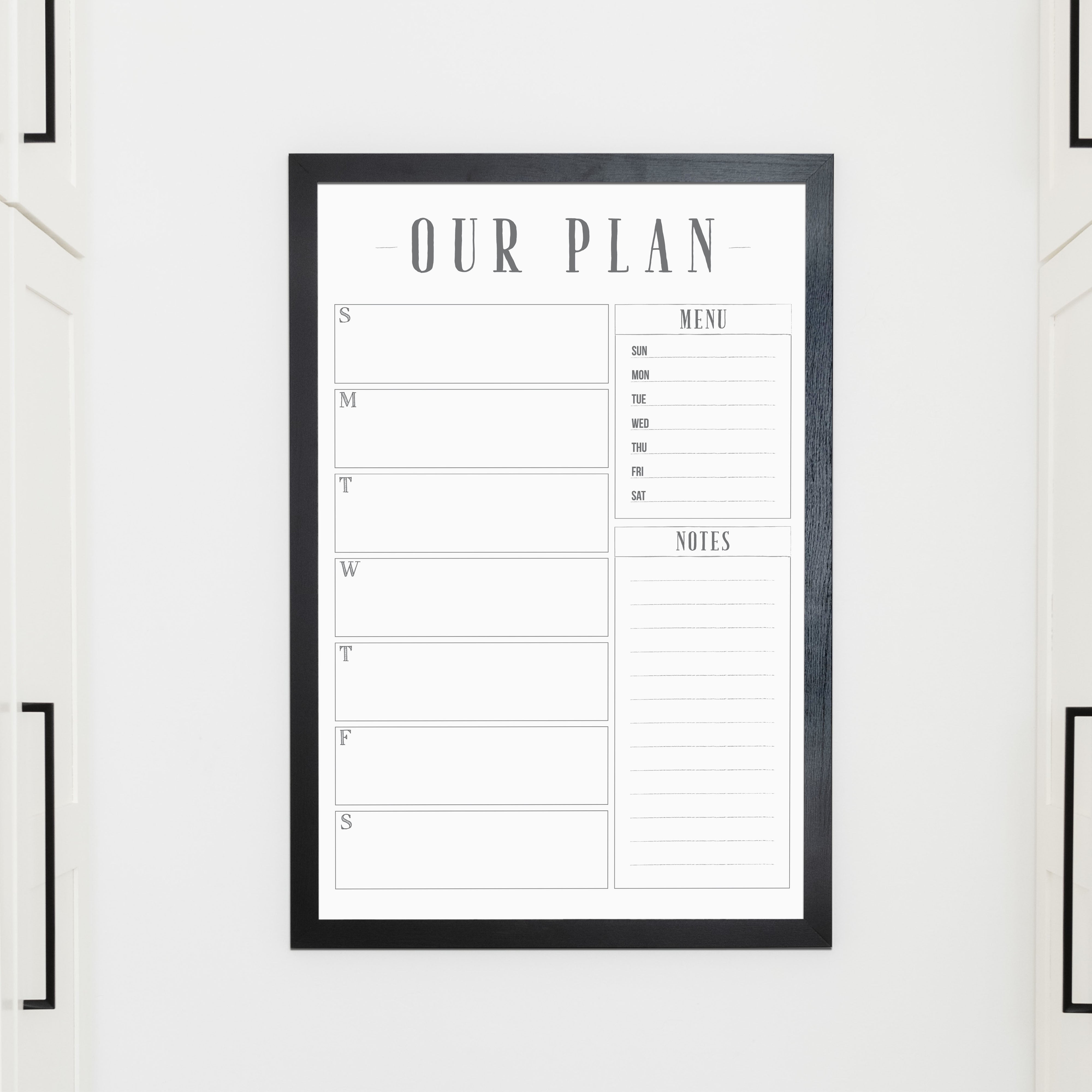 Weekly Meal Planner and Dry Erase Boards Circle and Square