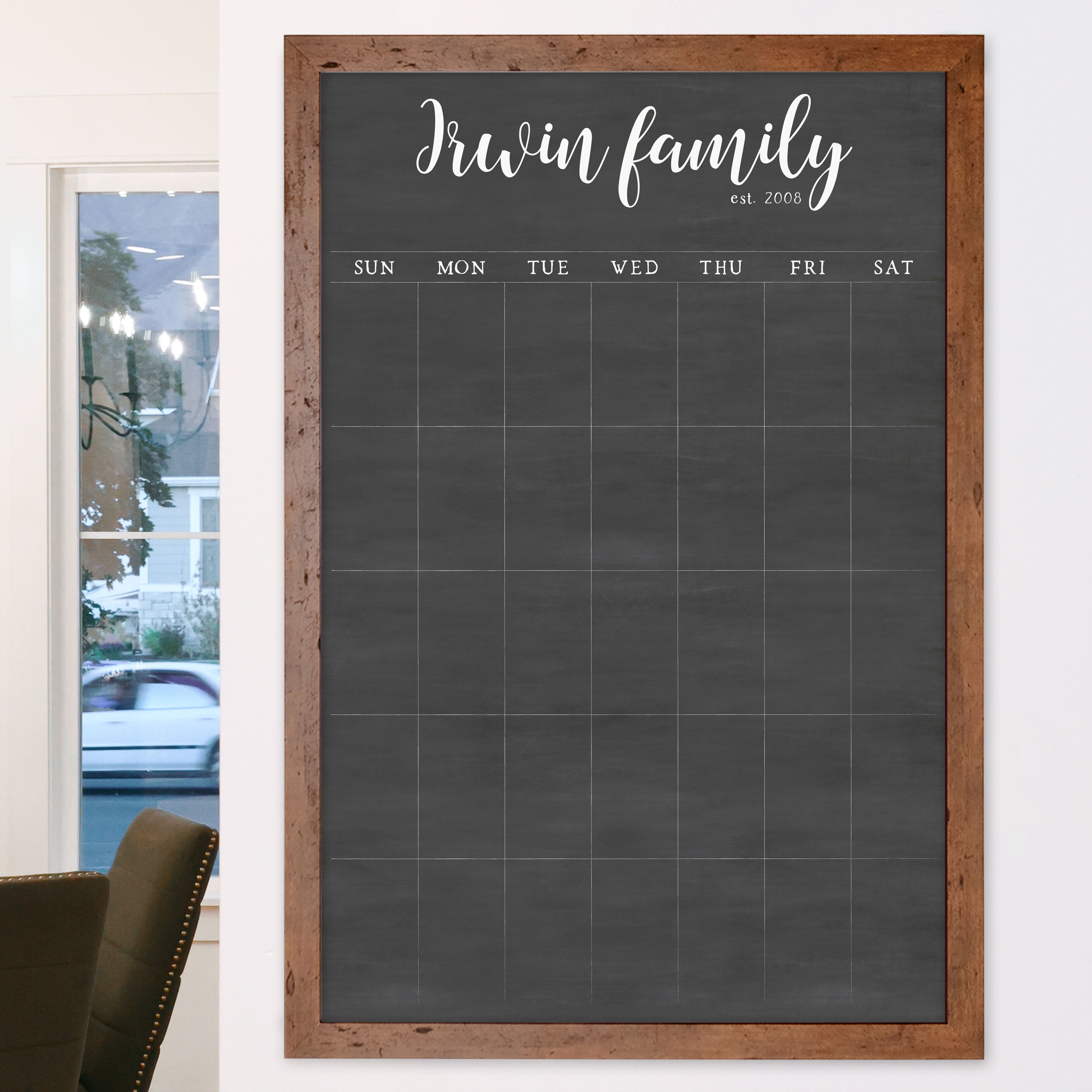 Monthly Framed Chalkboard Calendar | Vertical Perkins