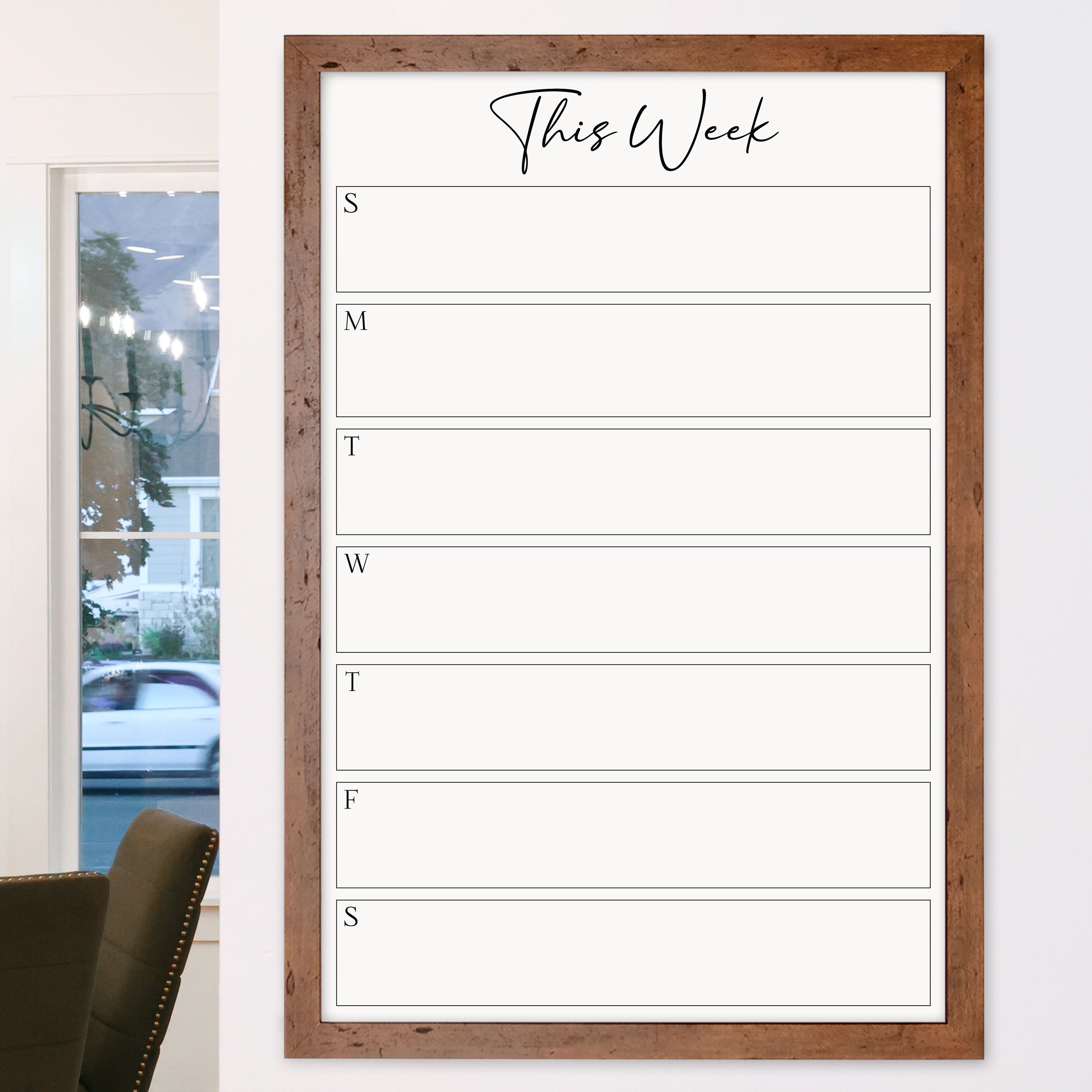 Weekly Framed Whiteboard Calendar | Vertical Pennington