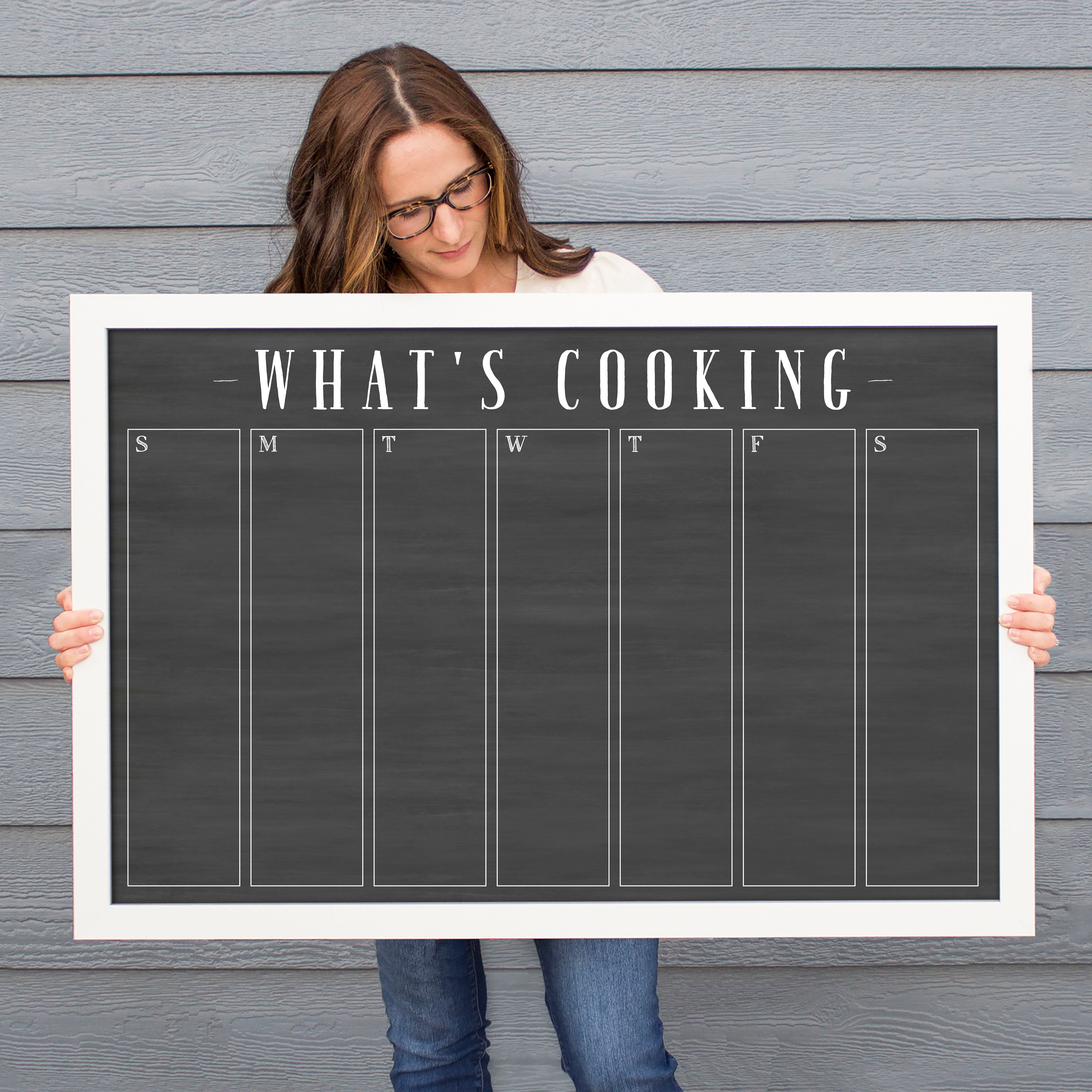 Weekly Framed Chalkboard Calendar | Horizontal Swanson