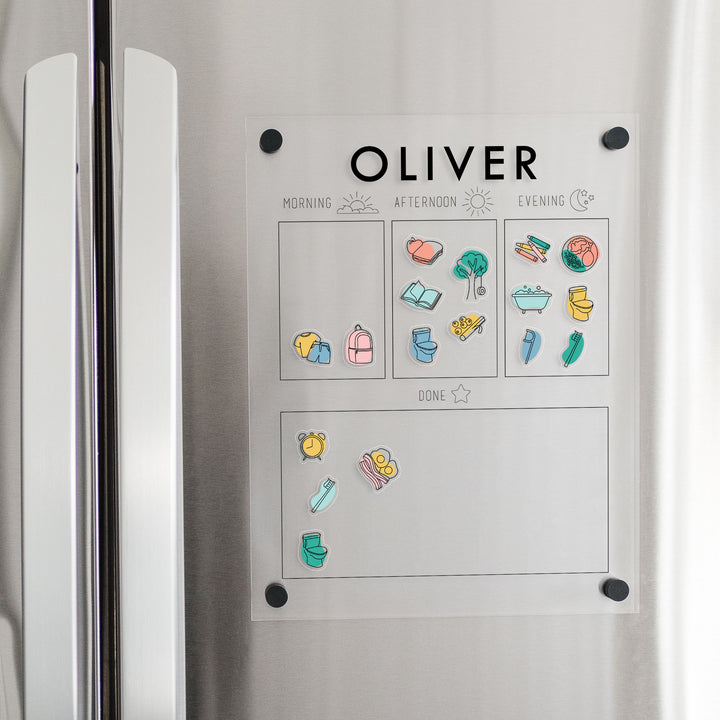 1 Person Acrylic Fridge Routine Board | Vertical Craig