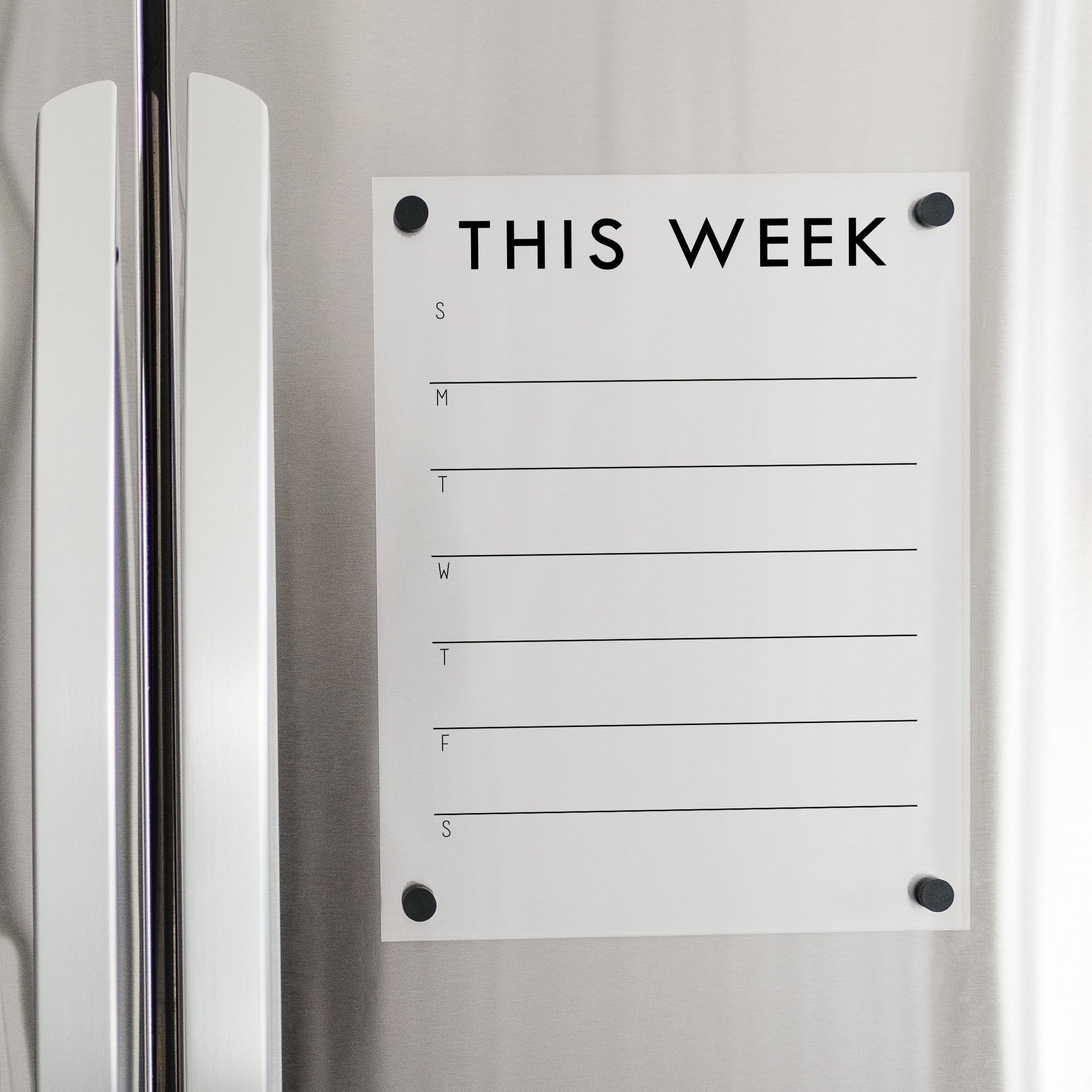 Frosted Weekly Acrylic Fridge Calendar | Vertical Madi