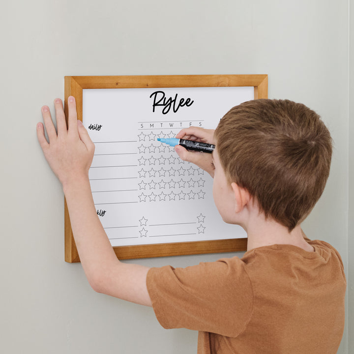 1 Person Framed Whiteboard Reward Chart | Horizontal Monica