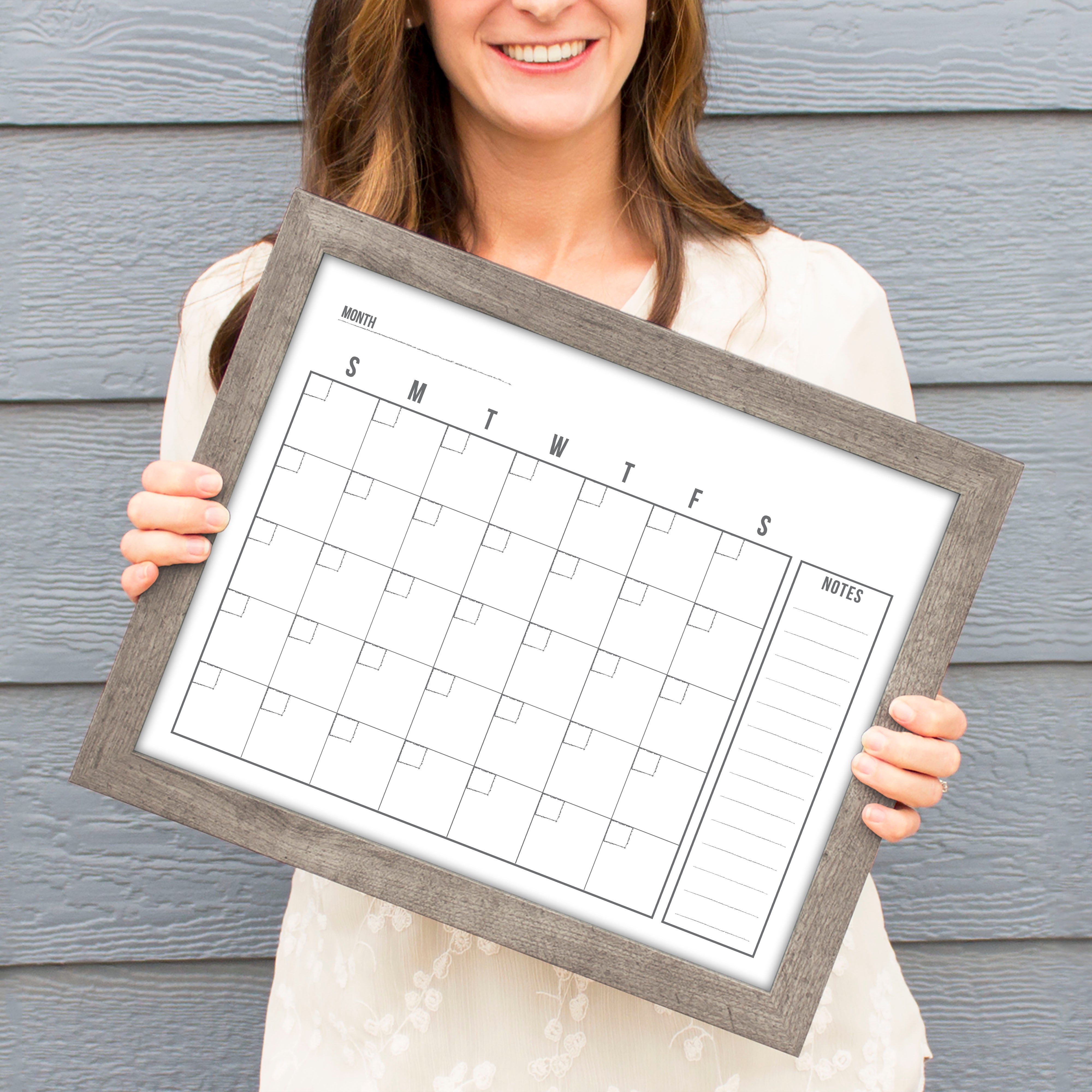 Monthly Framed Whiteboard Calendar + 1 section | Horizontal Dwyer