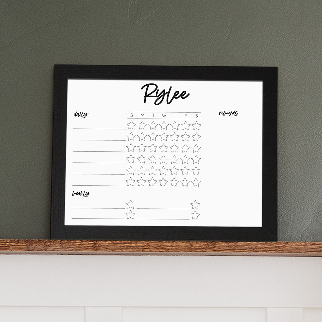 1 Person Framed Whiteboard Reward Chart | Horizontal Monica