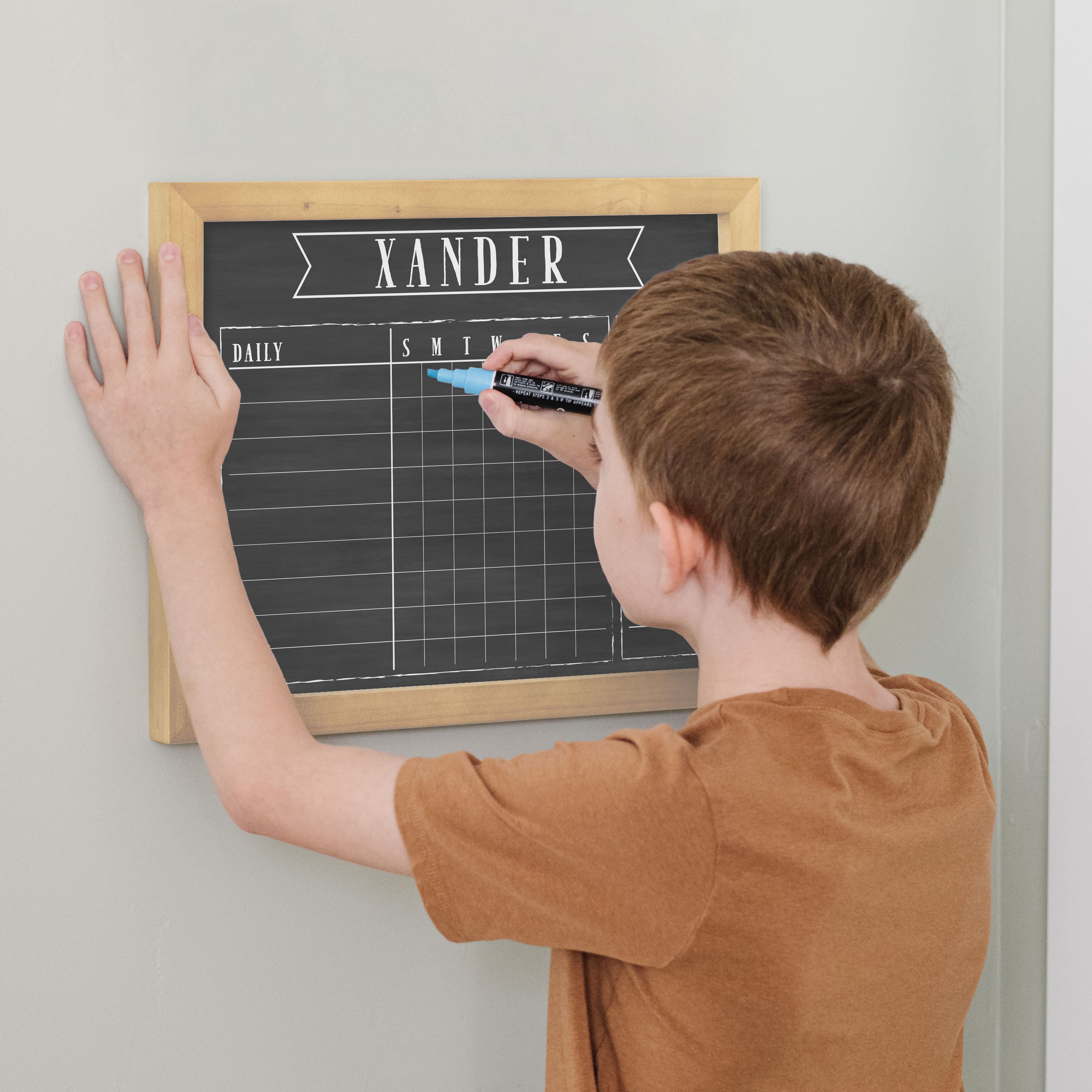 1 Person Framed Chalkboard Chore Chart | Horizontal Swanson