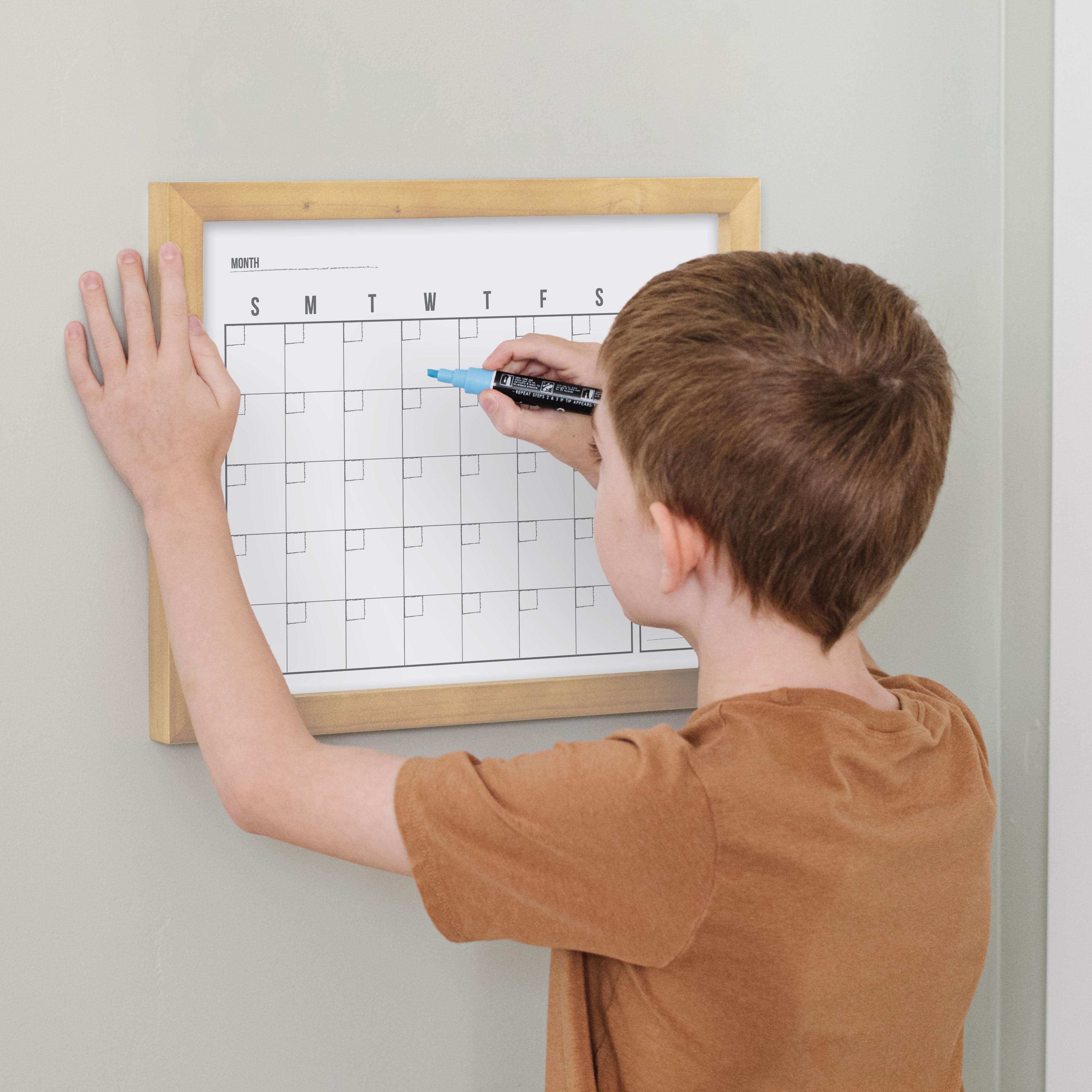 Monthly Framed Whiteboard Calendar + 1 section | Horizontal Dwyer