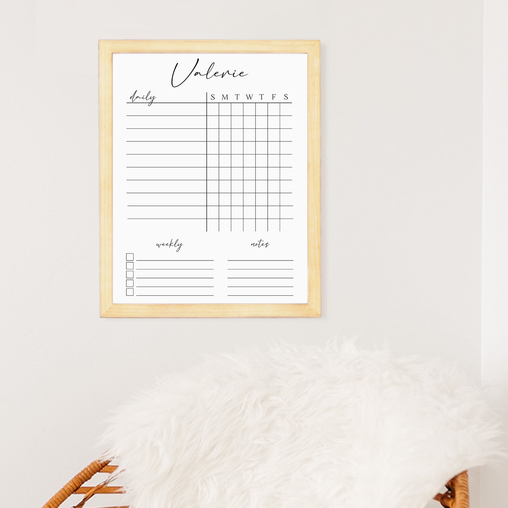 1 Person Framed Whiteboard Chore Chart  | Vertical Pennington