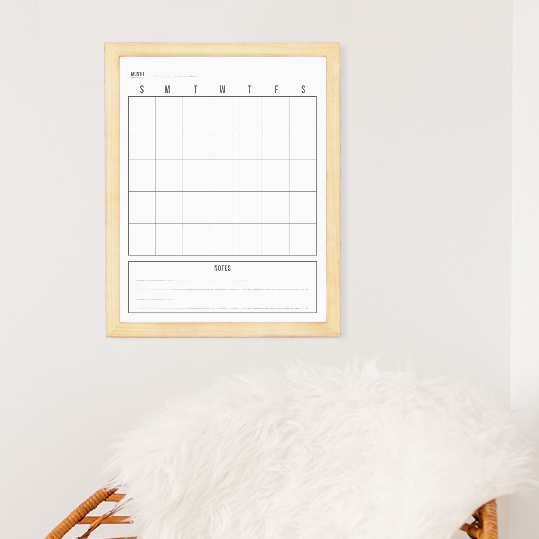 Monthly Framed Whiteboard Calendar + 1 section | Vertical Dwyer