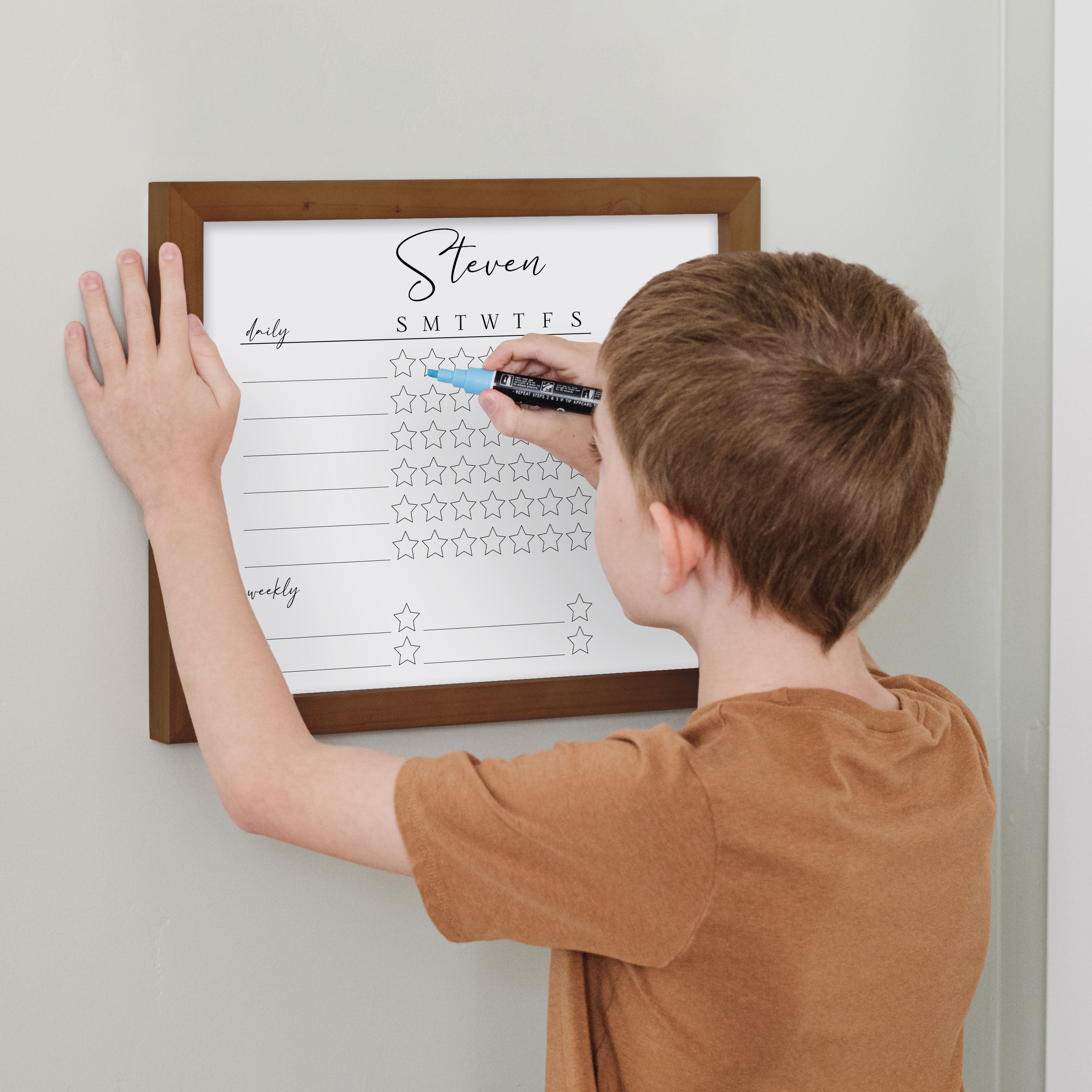 1 Person Framed Whiteboard Reward Chart | Horizontal Pennington