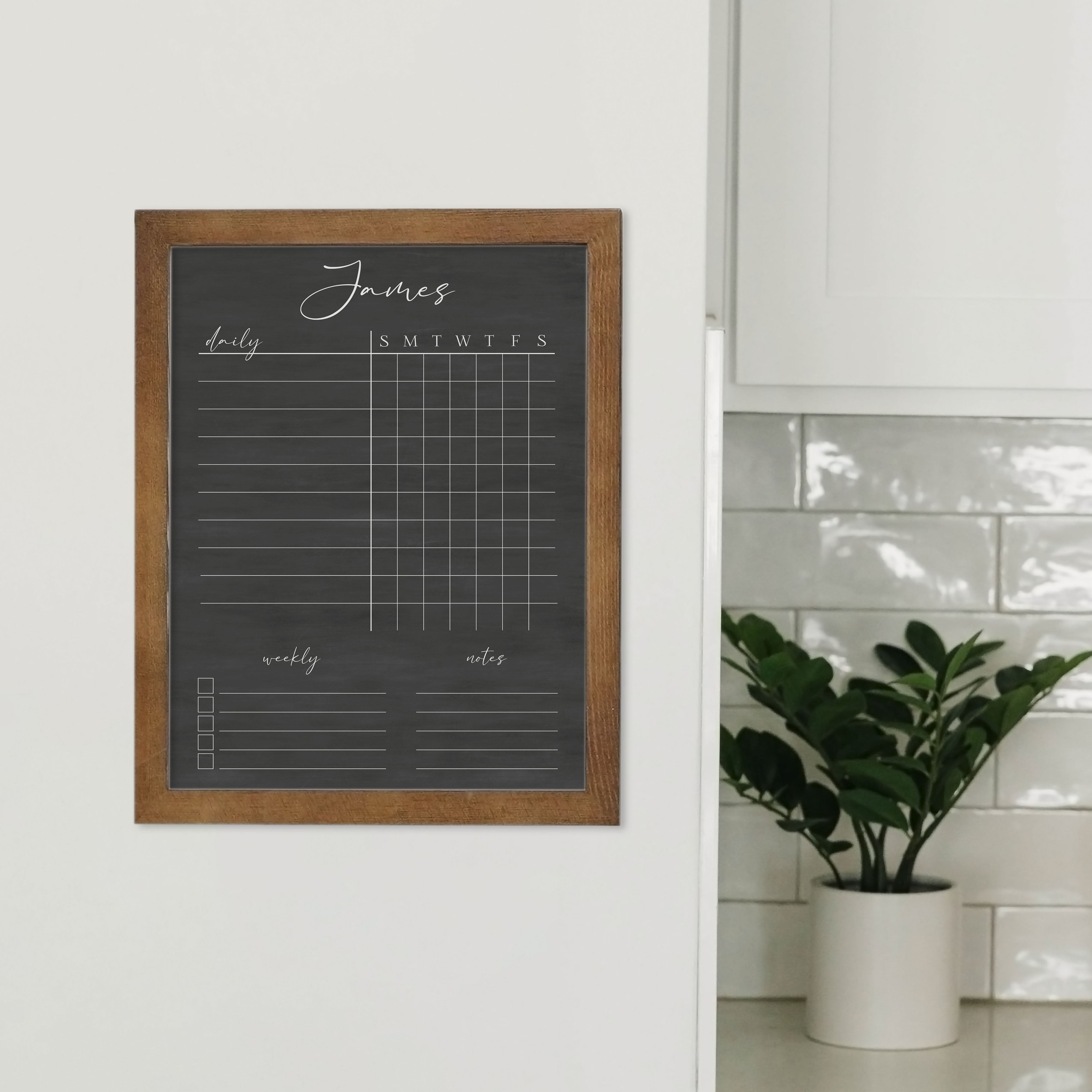 1 Person Framed Chalkboard Chore Chart  | Vertical Pennington