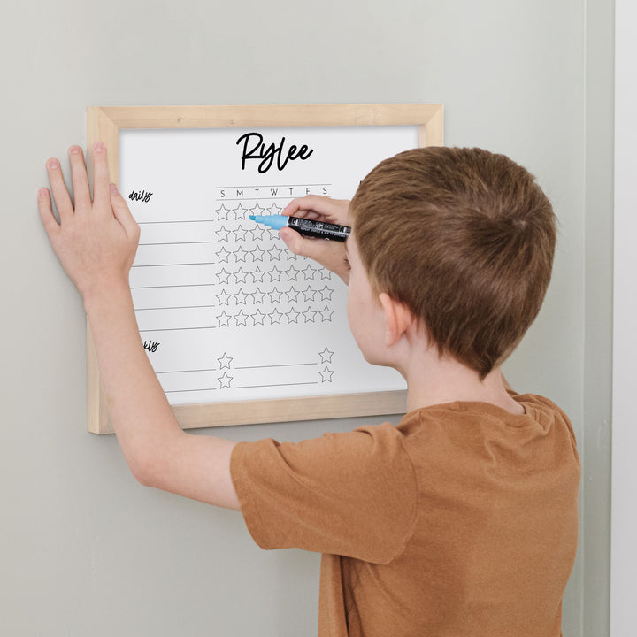 1 Person Framed Whiteboard Reward Chart | Horizontal Monica