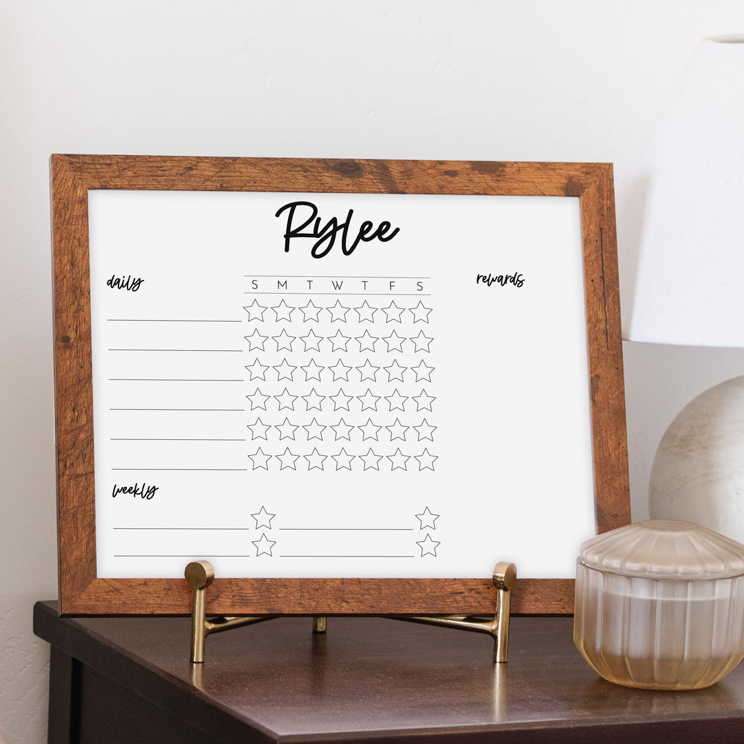 1 Person Framed Whiteboard Reward Chart | Horizontal Monica
