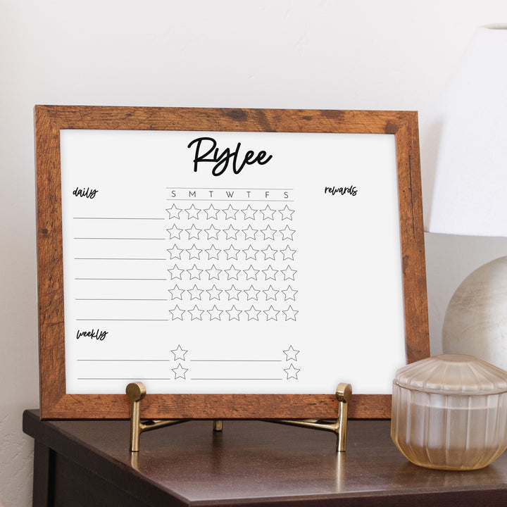 1 Person Framed Whiteboard Reward Chart | Horizontal Monica