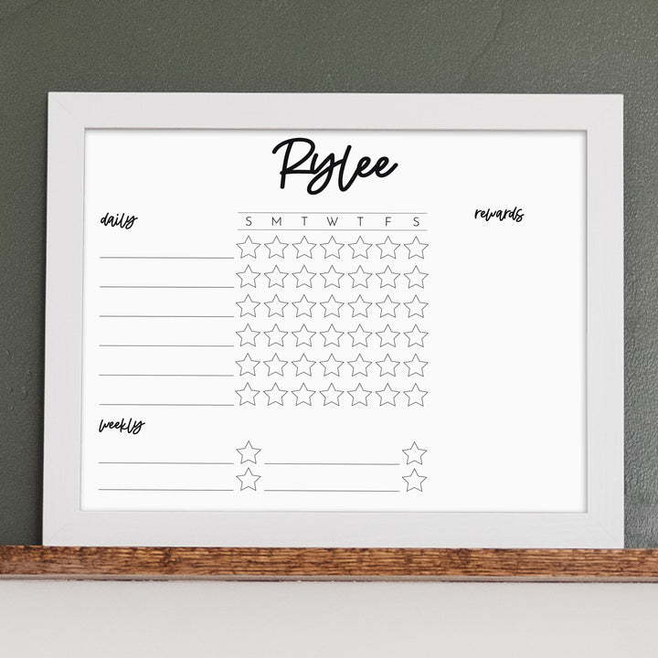1 Person Framed Whiteboard Reward Chart | Horizontal Monica