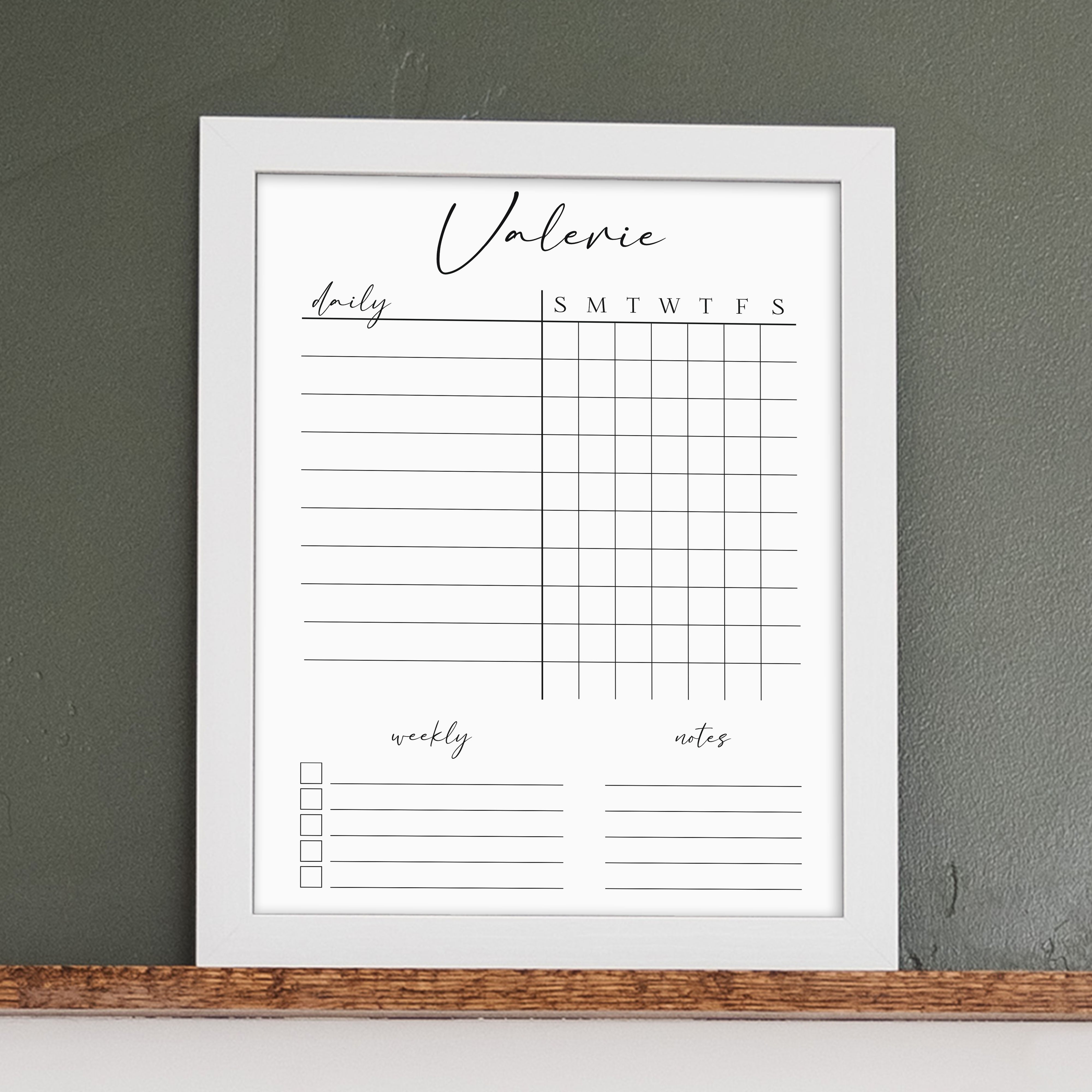 1 Person Framed Whiteboard Chore Chart  | Vertical Pennington