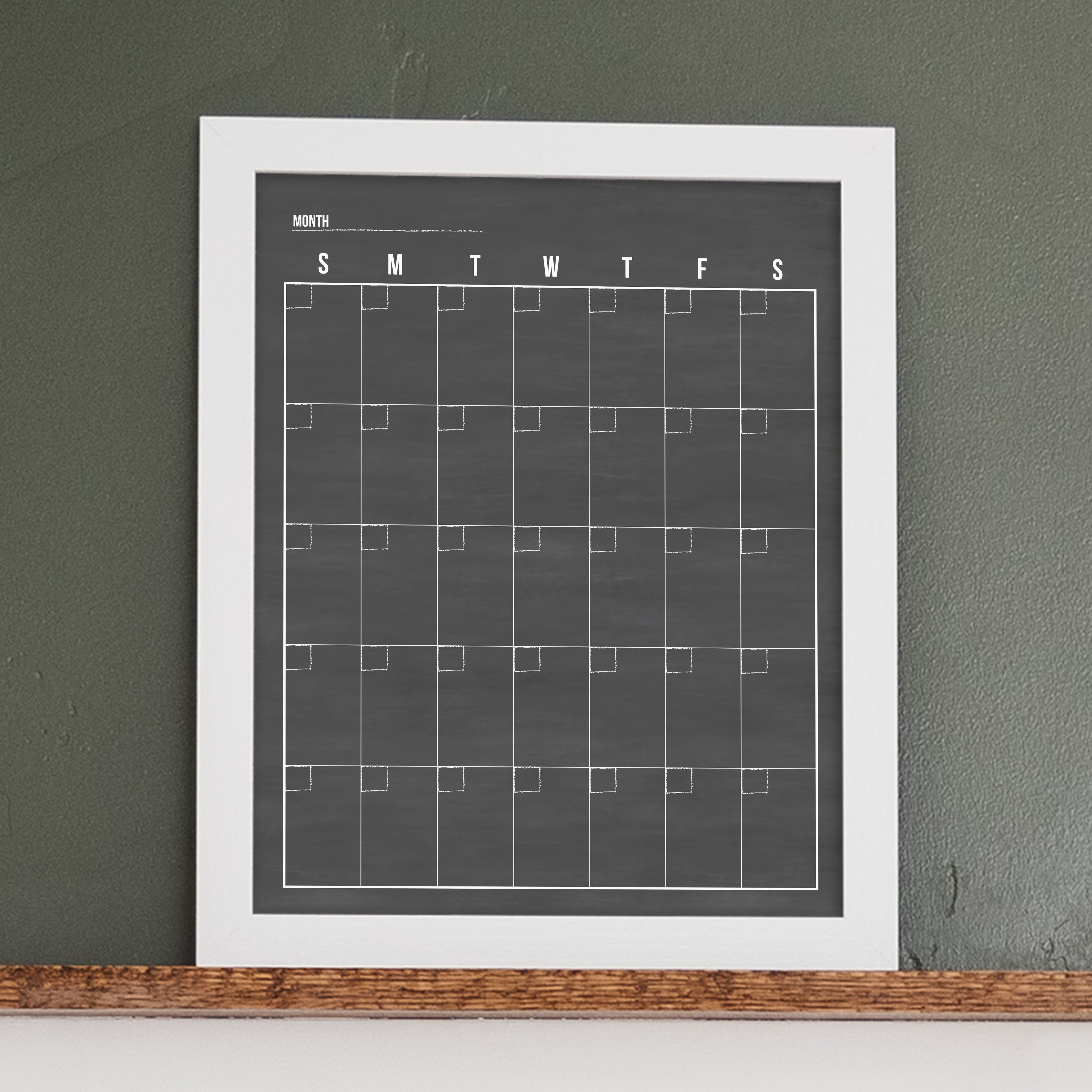 Monthly Framed Chalkboard Calendar | Vertical Dwyer