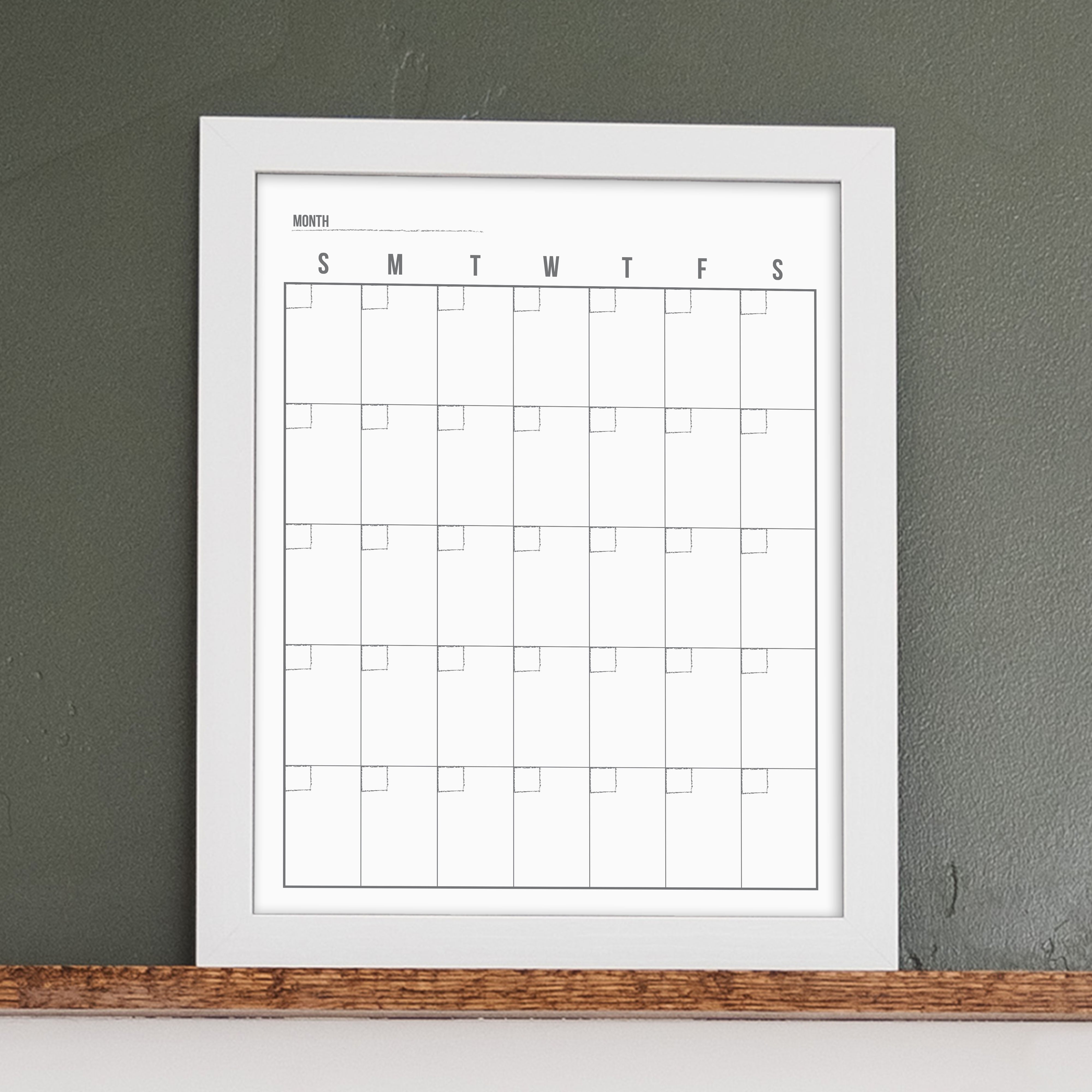 Monthly Framed Whiteboard Calendar | Vertical Dwyer