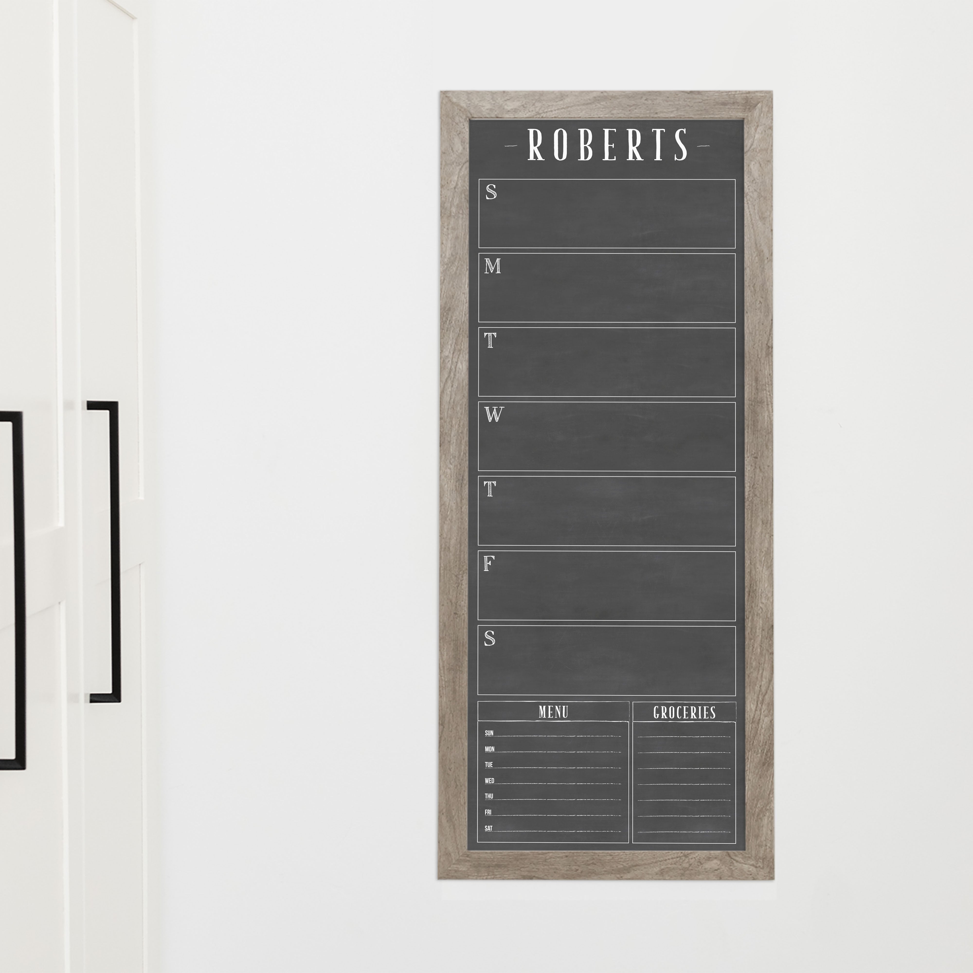 Slim Weekly Framed Chalkboard + 2 sections | Vertical Swanson