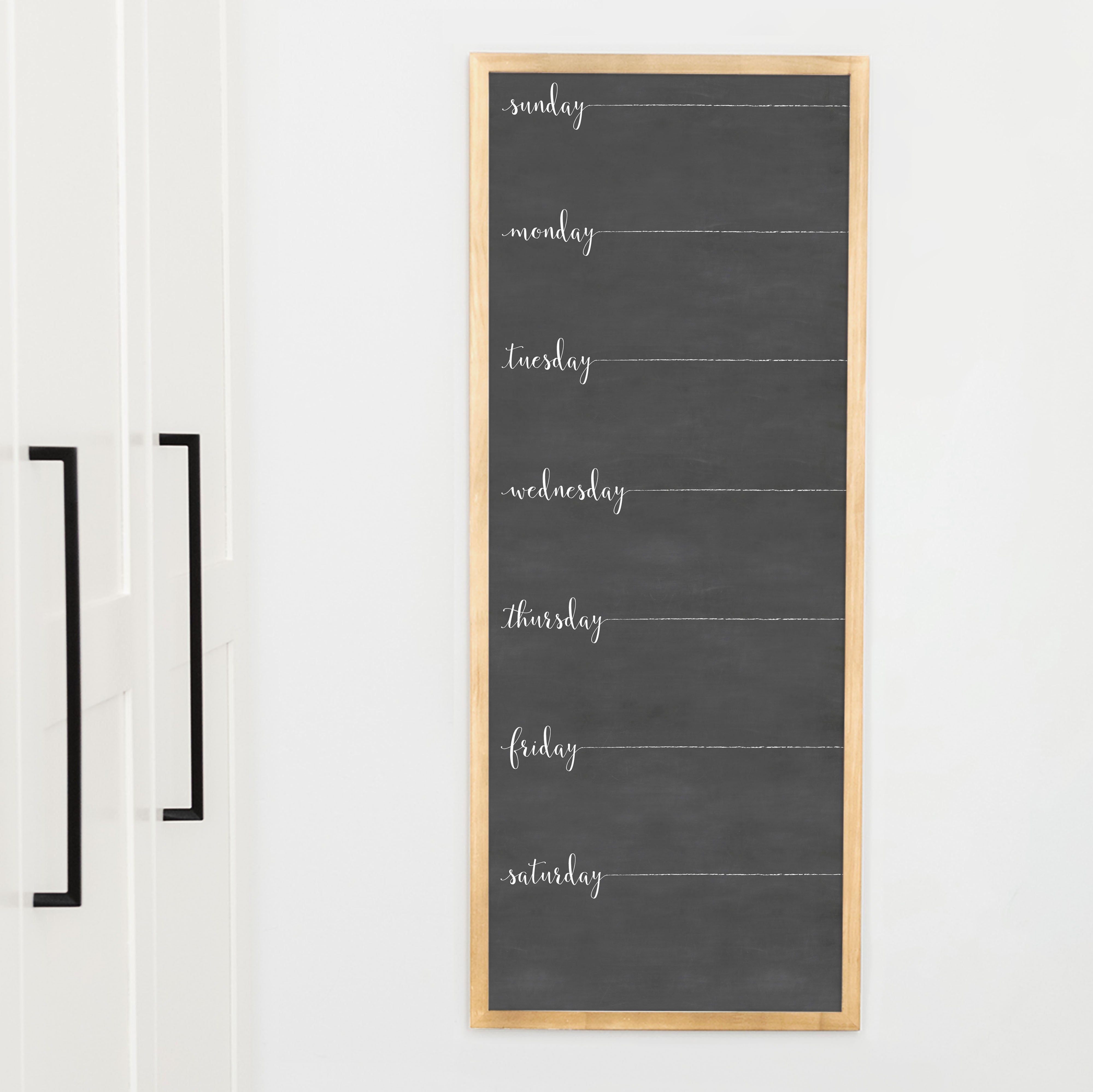 Slim Weekly Framed Chalkboard | Vertical Knope