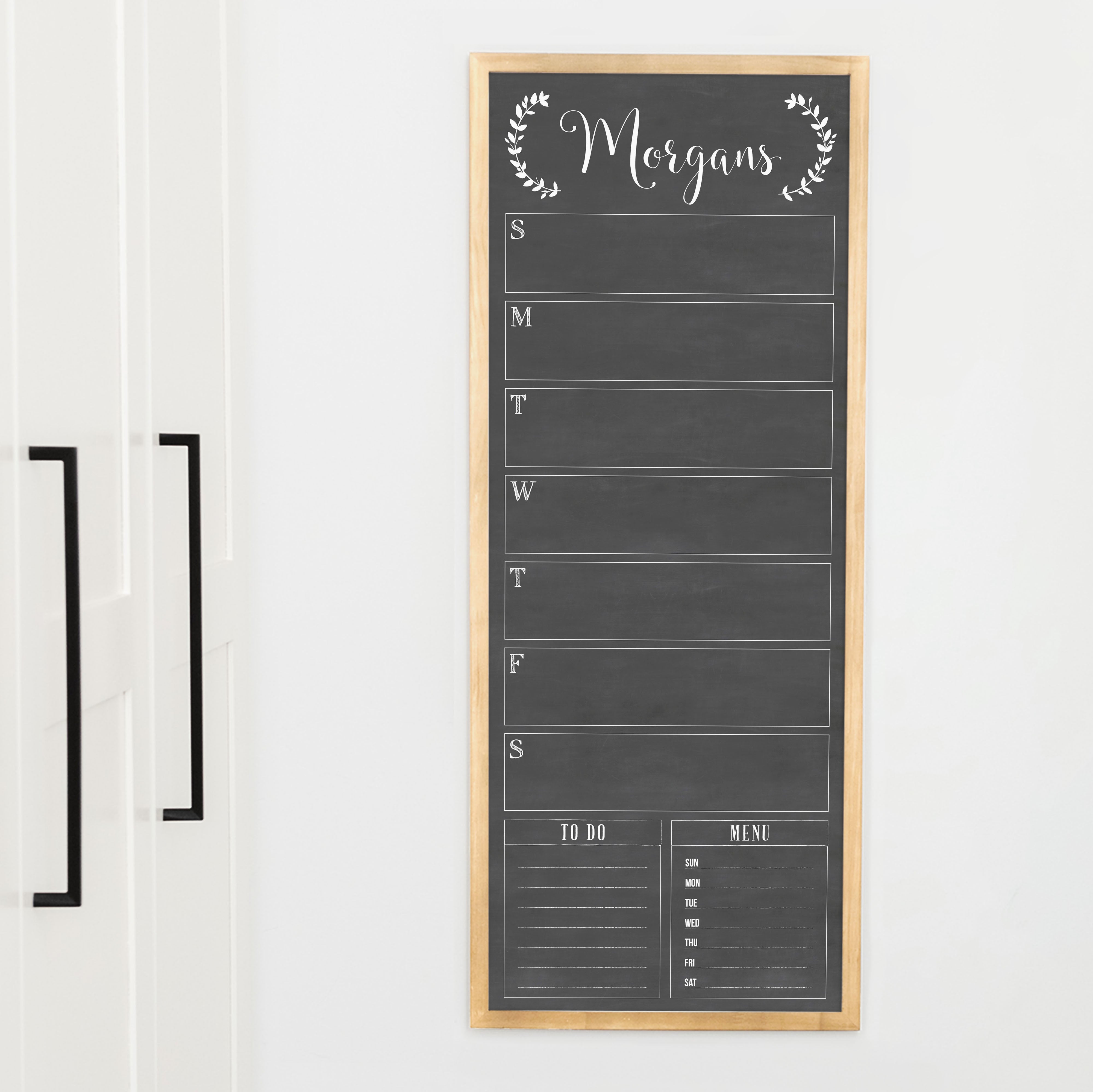 Slim Weekly Framed Chalkboard + 2 sections | Vertical Eagleton