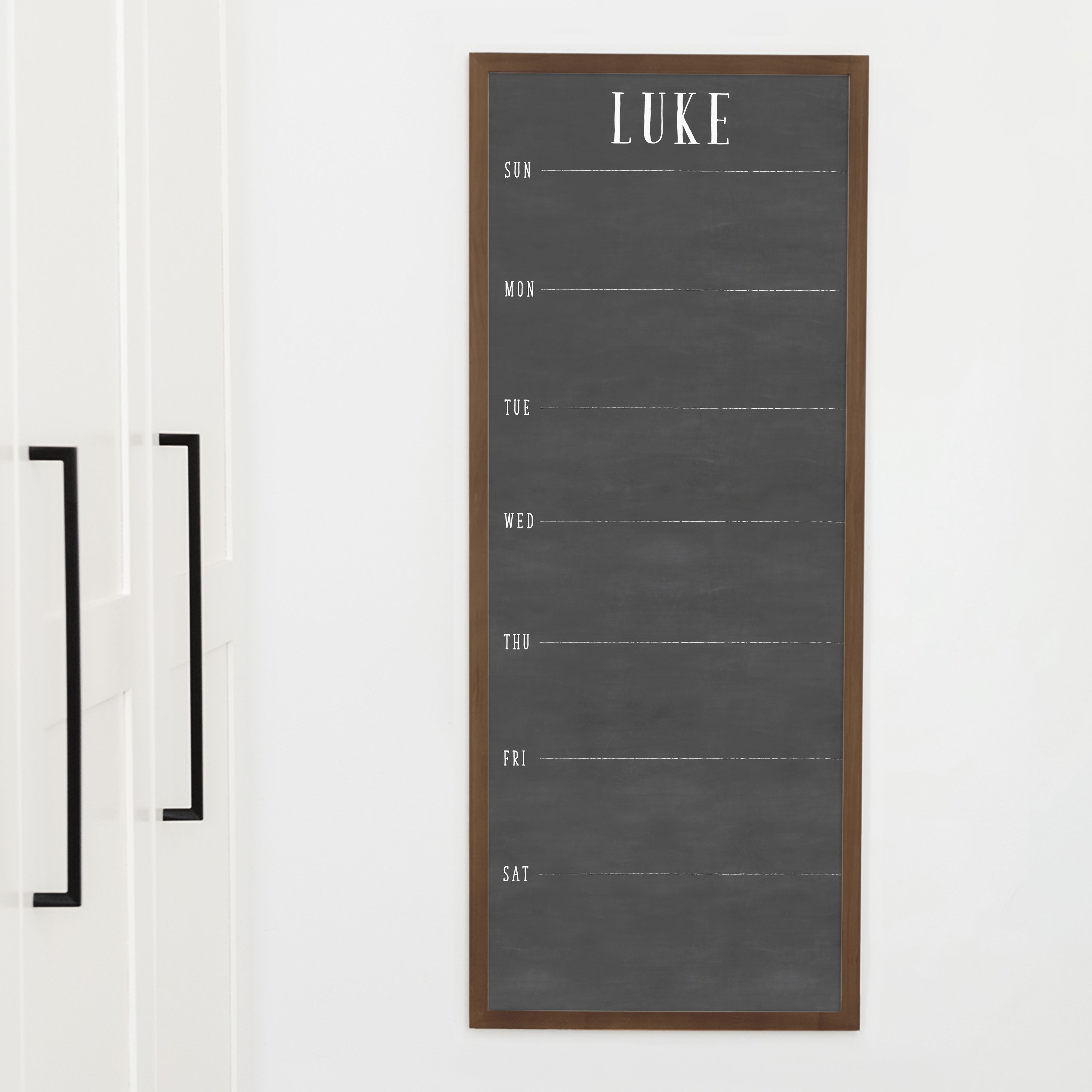 Slim Weekly Framed Chalkboard | Vertical Swanson