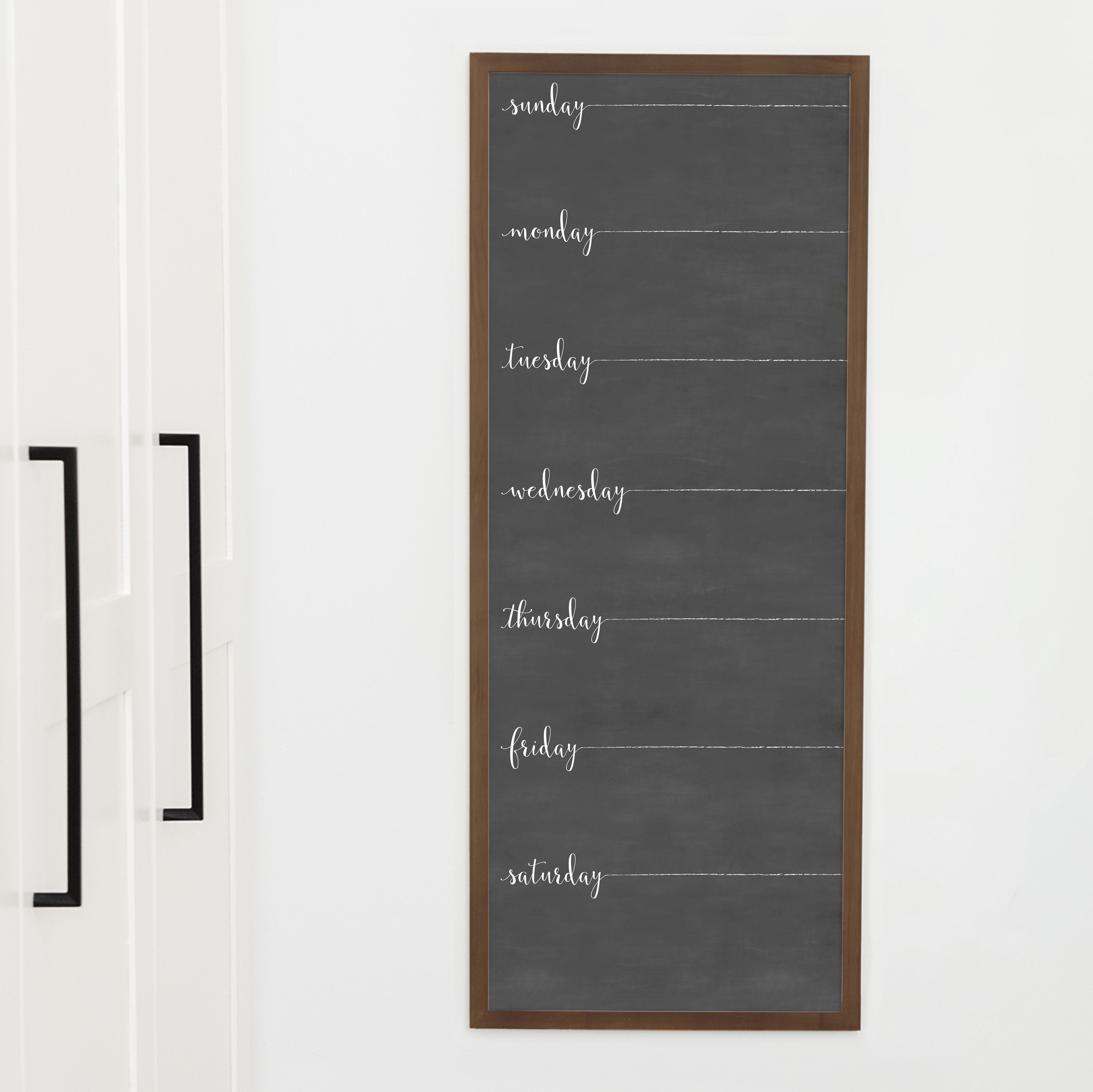 Slim Weekly Framed Chalkboard | Vertical Knope