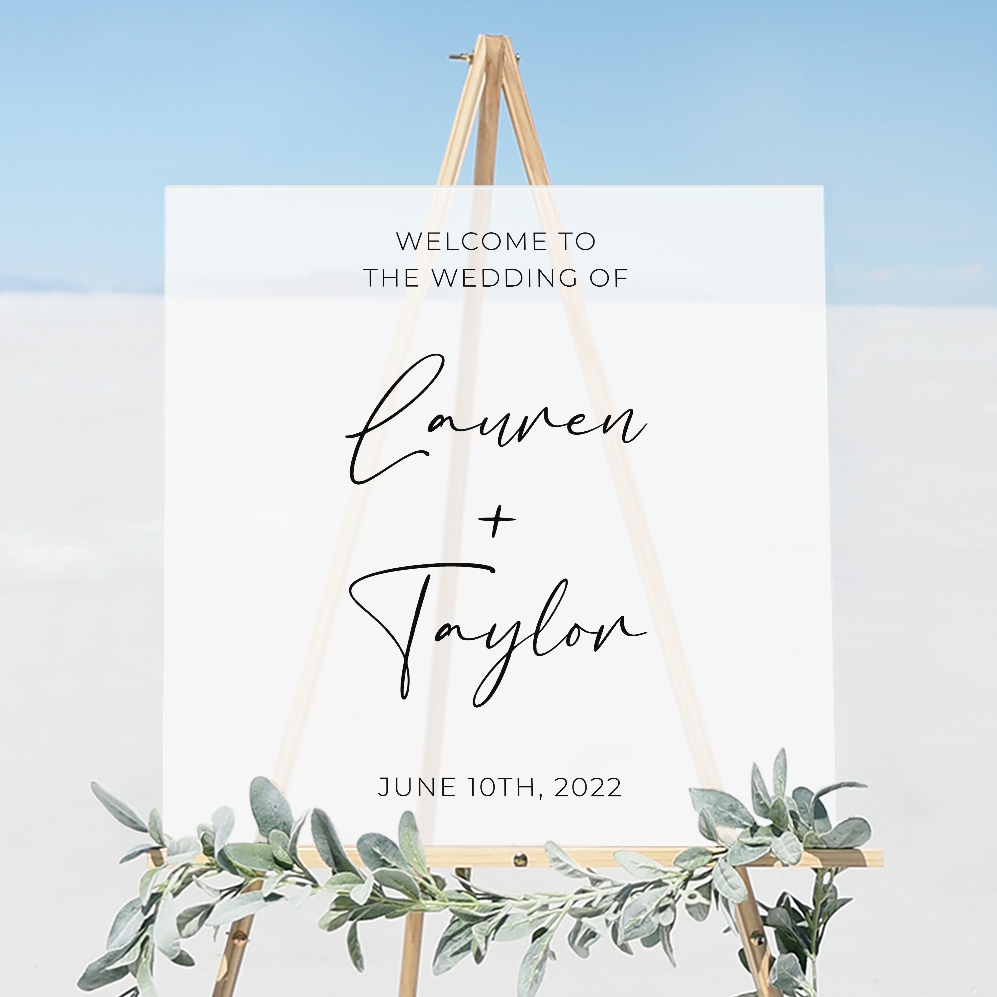 Frosted Acrylic Welcome Sign | Square Olivia