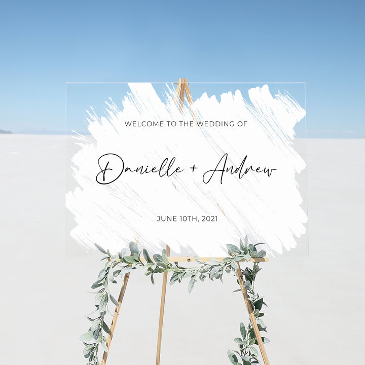 Brushed Acrylic Welcome Sign | Horizontal Olivia