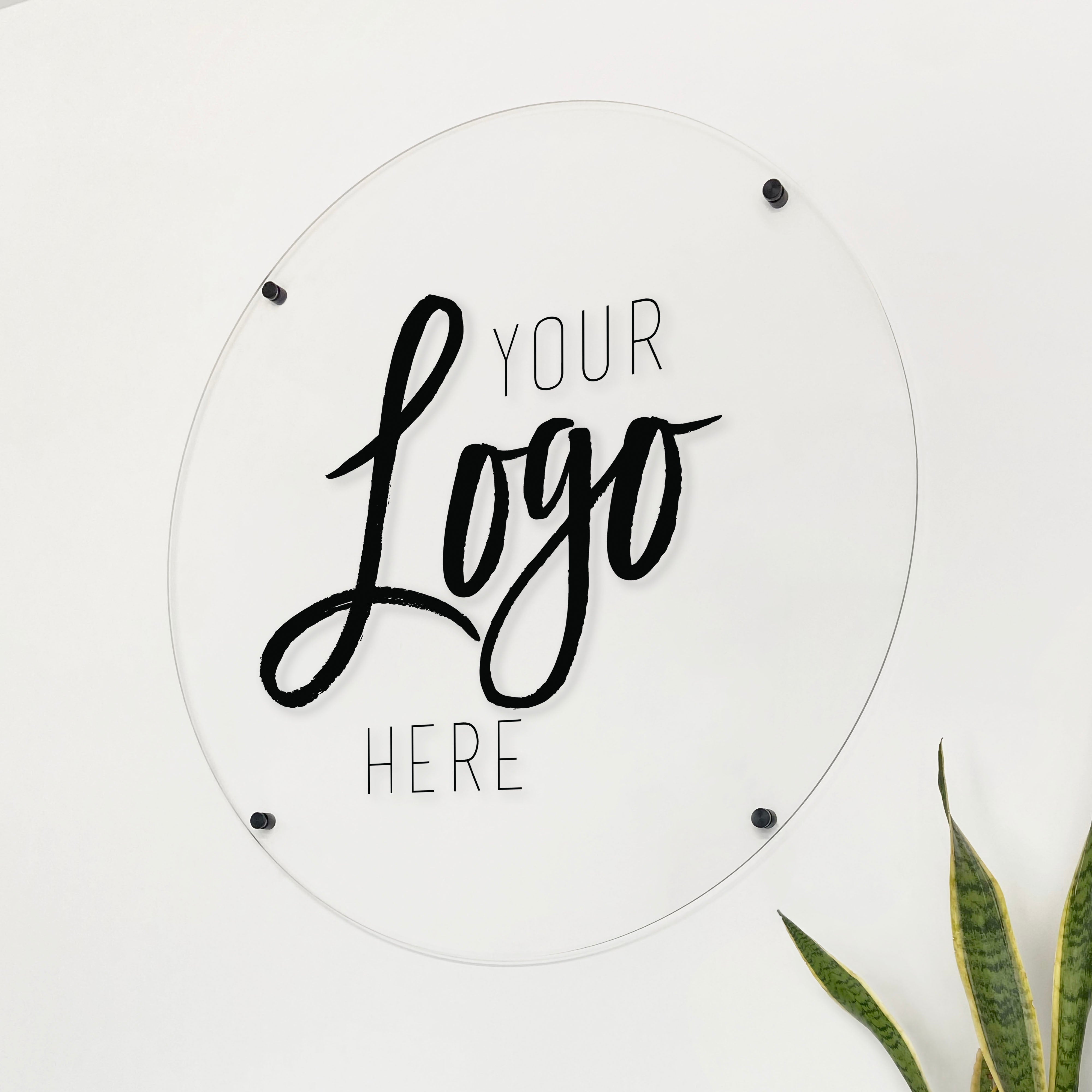 Clear Acrylic Business Logo Sign | Round