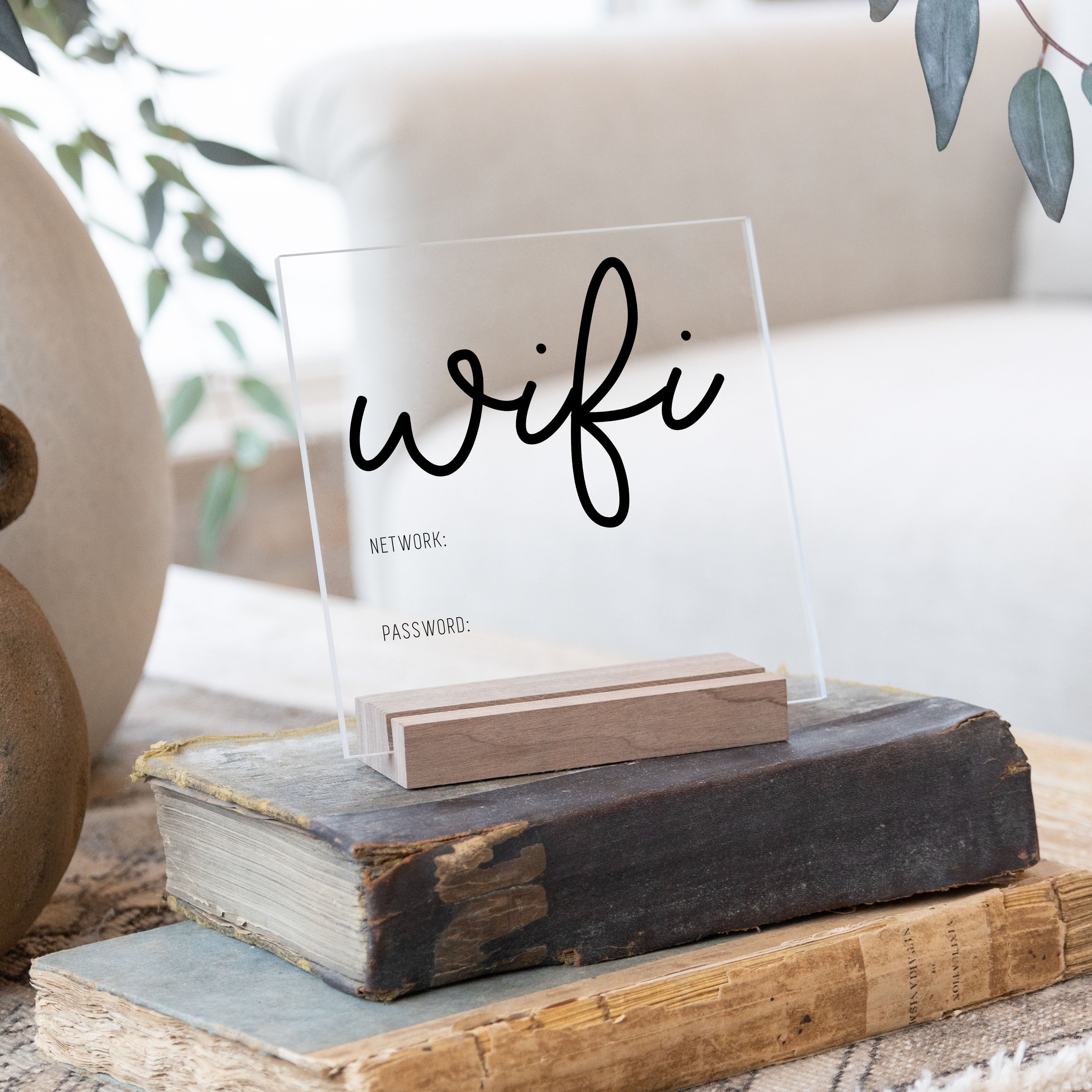 Custom Acrylic Wifi Password Sign | Style 2