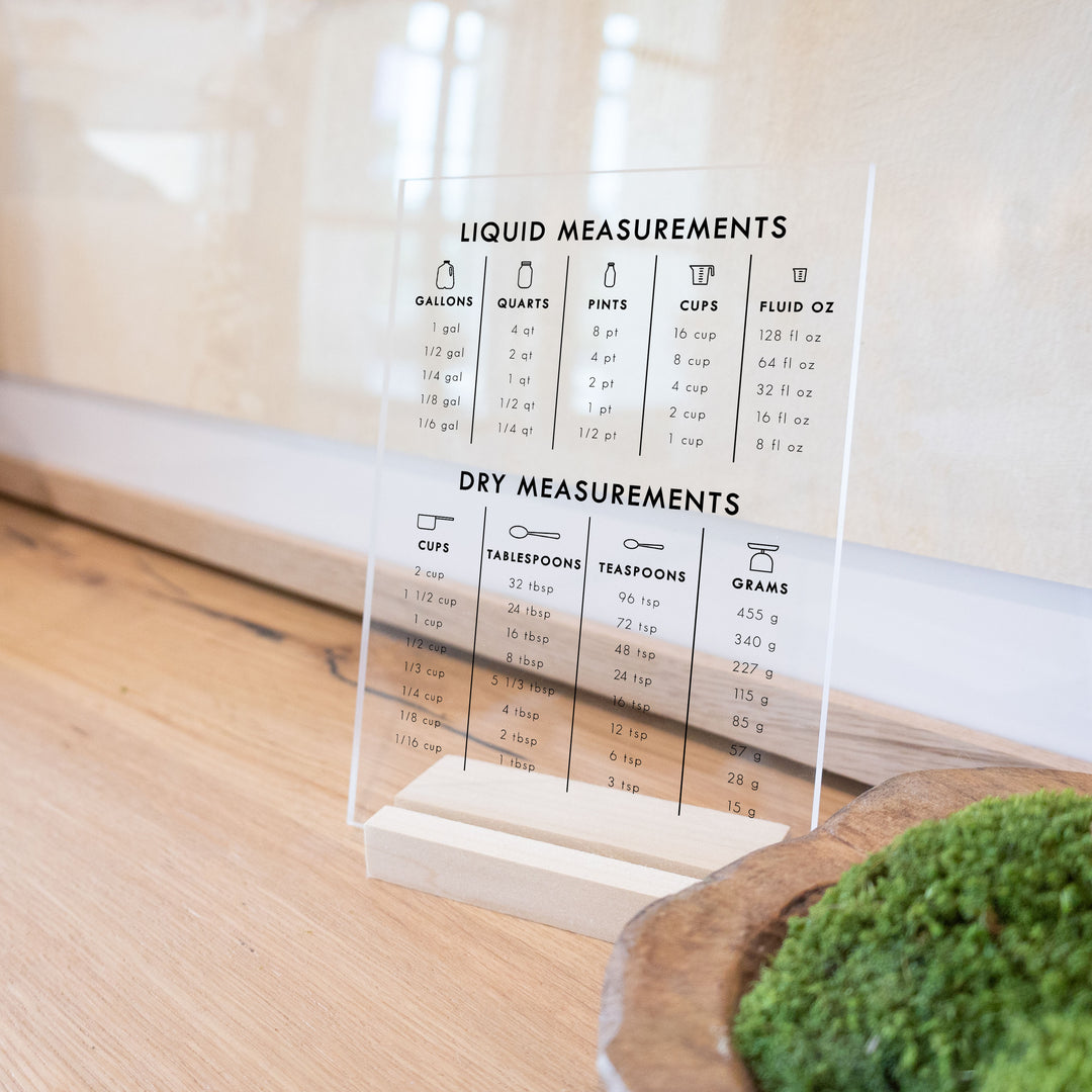 Kitchen Circle Conversion Chart Clear Acrylic Kitchen Conversion Chart – circleandsquaredecor