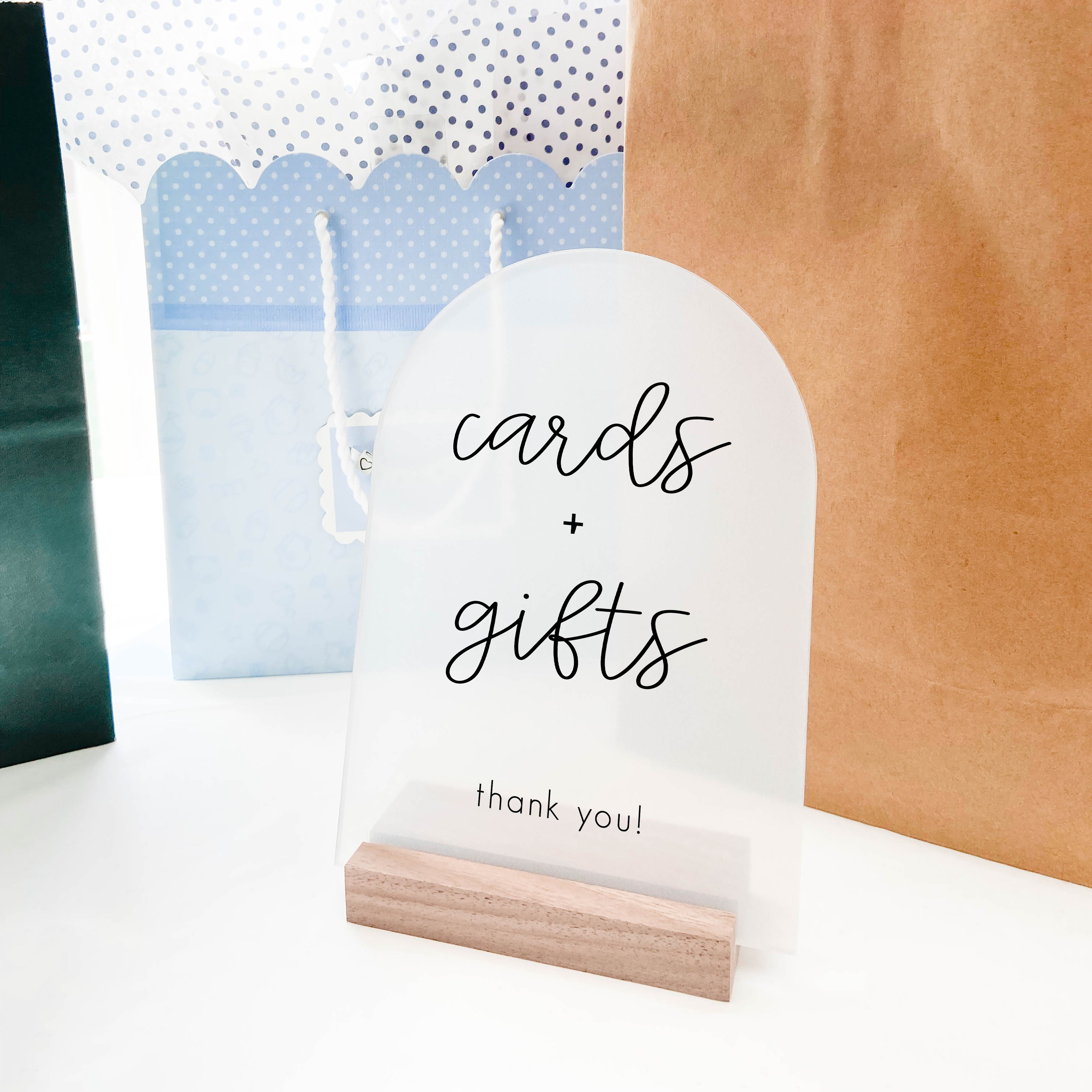 Frosted Acrylic Baby Shower Cards & Gifts Sign