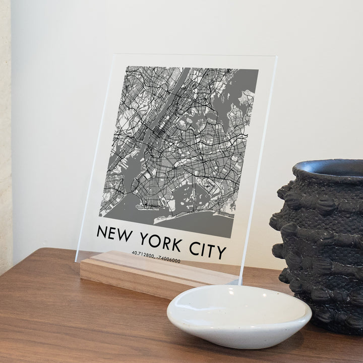 Clear Acrylic New York City Street Map
