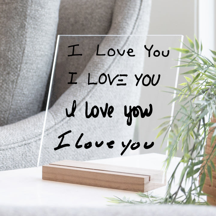 Acrylic Custom Handwriting ‘I Love You’ Art
