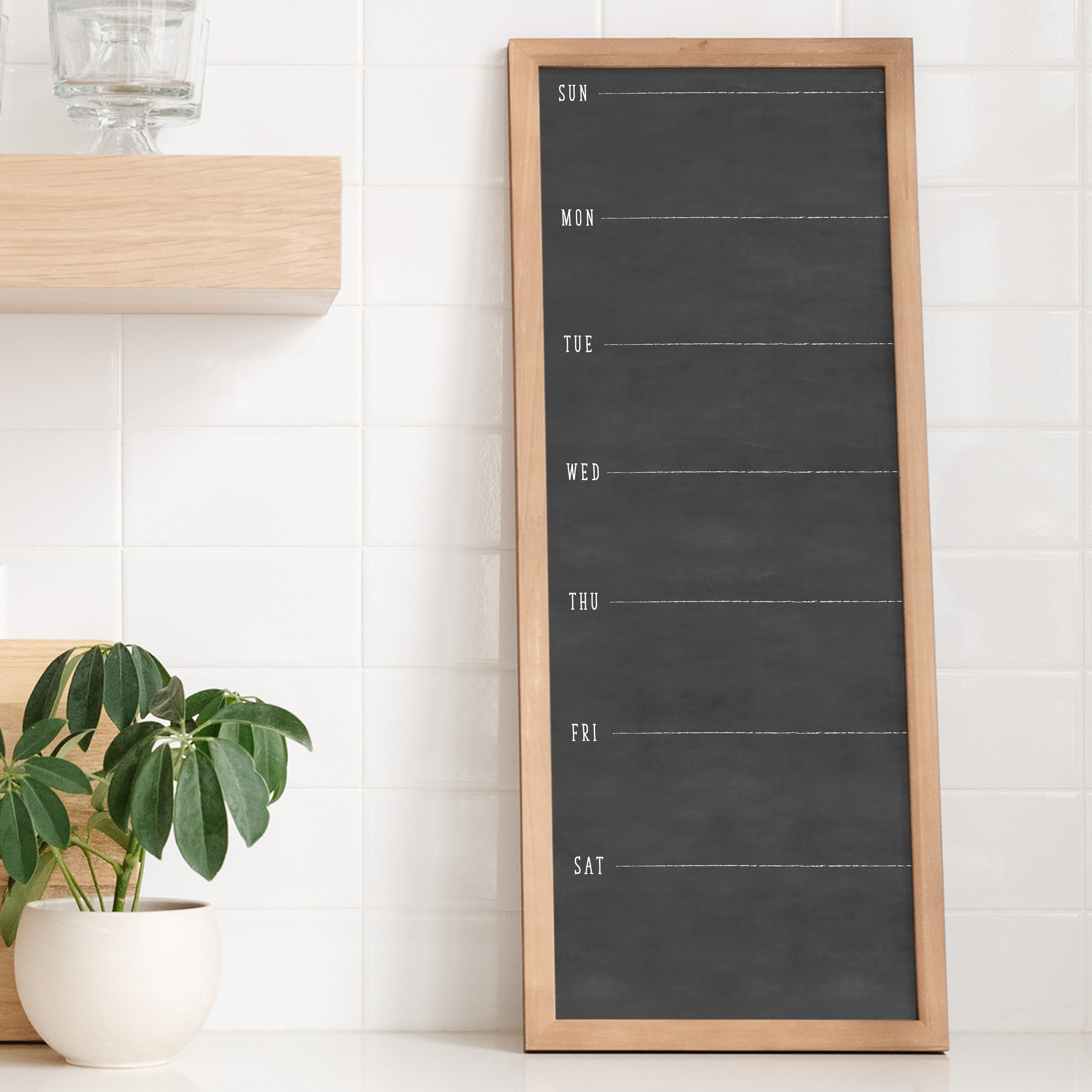 Slim Weekly Framed Chalkboard | Vertical Swanson