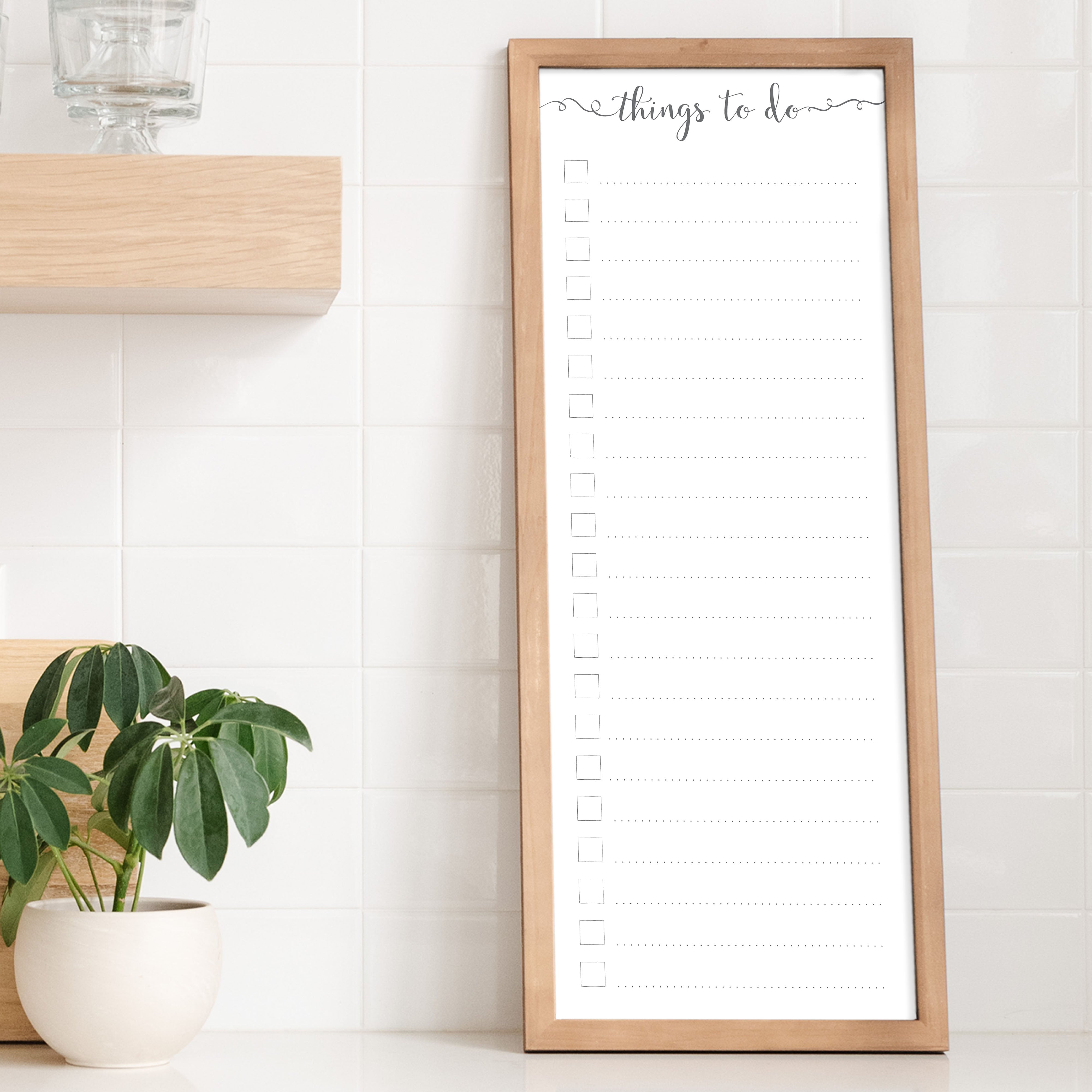 Slim Checklist Framed Whiteboard | Vertical Knope